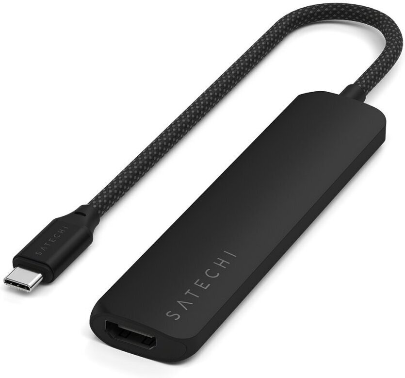 Satechi 6-in-1 USB-C Slim Multiport -adapteri, musta