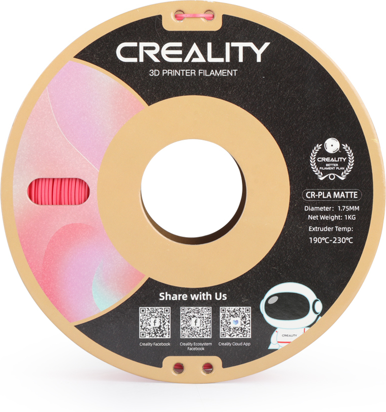 Creality CR-PLA Matte -filamentti 3D-tulostimeen, 1,75 mm, mattamusta
