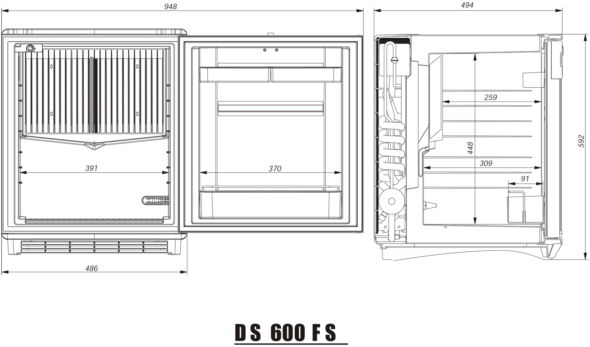 Холодильник Dometic ds600fs Alu