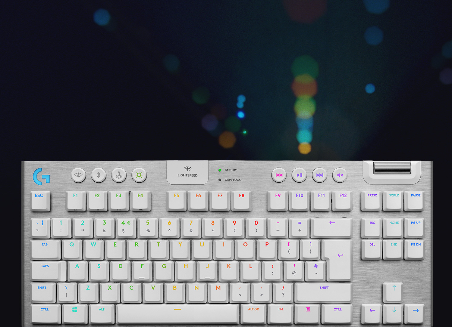 Logitech G915 TKL -pelinäppäimistö, Tactile-kytkimet, valkoinen