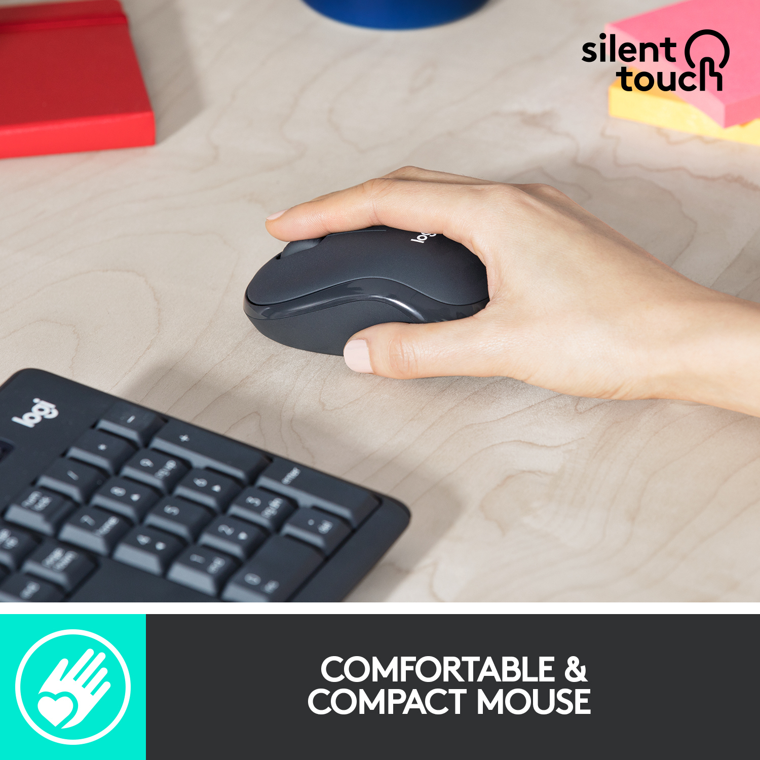 Logitech MK295 -näppäimistö ja hiiri, musta