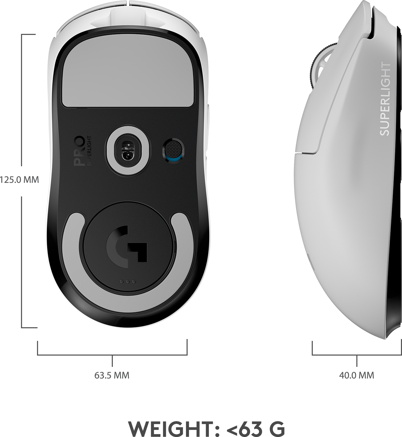 Logitech Pro X Superlight -pelihiiri, valkoinen