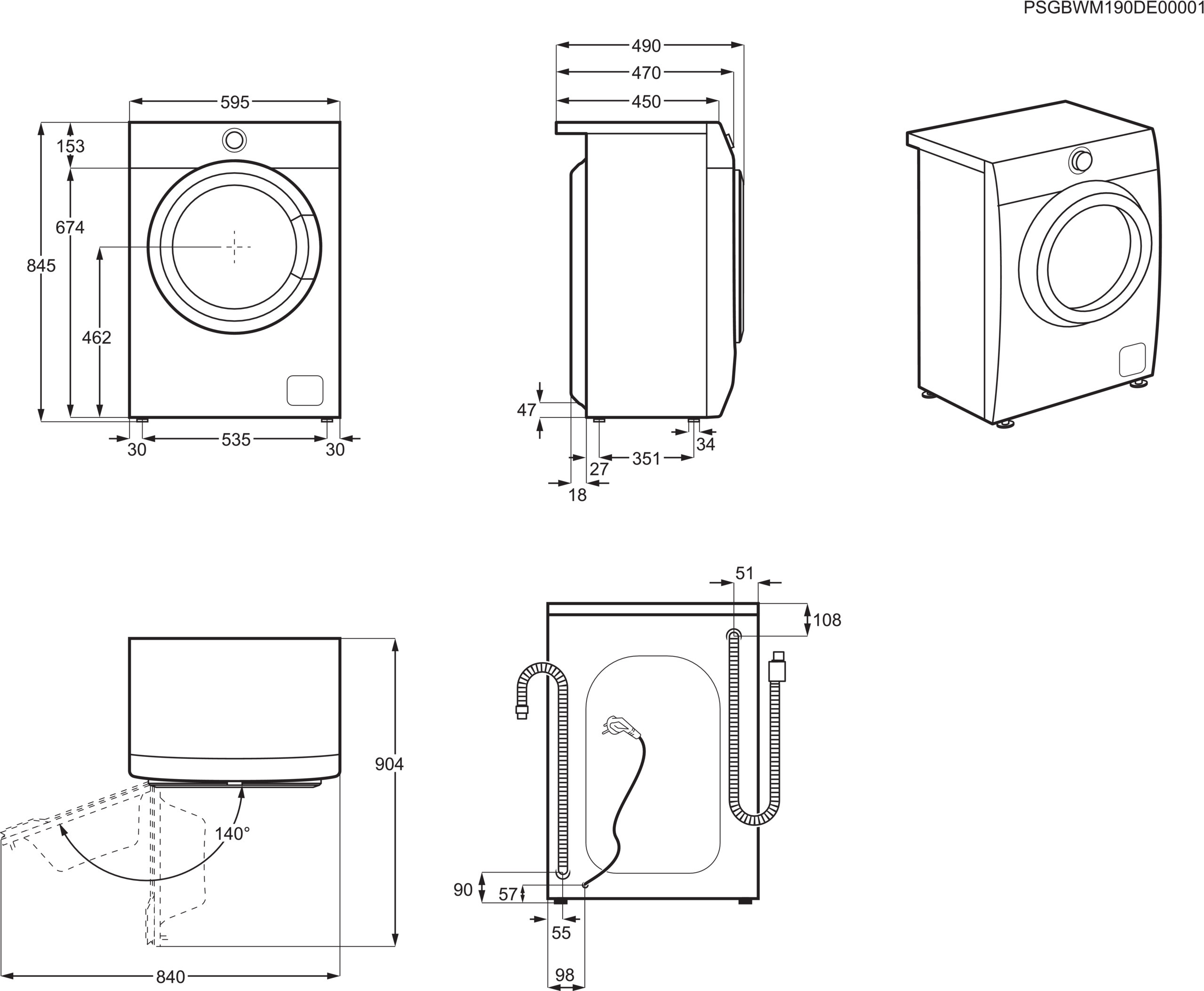 Electrolux EW6S6647C8 PerfectCare 600 Slim pyykinpesukone