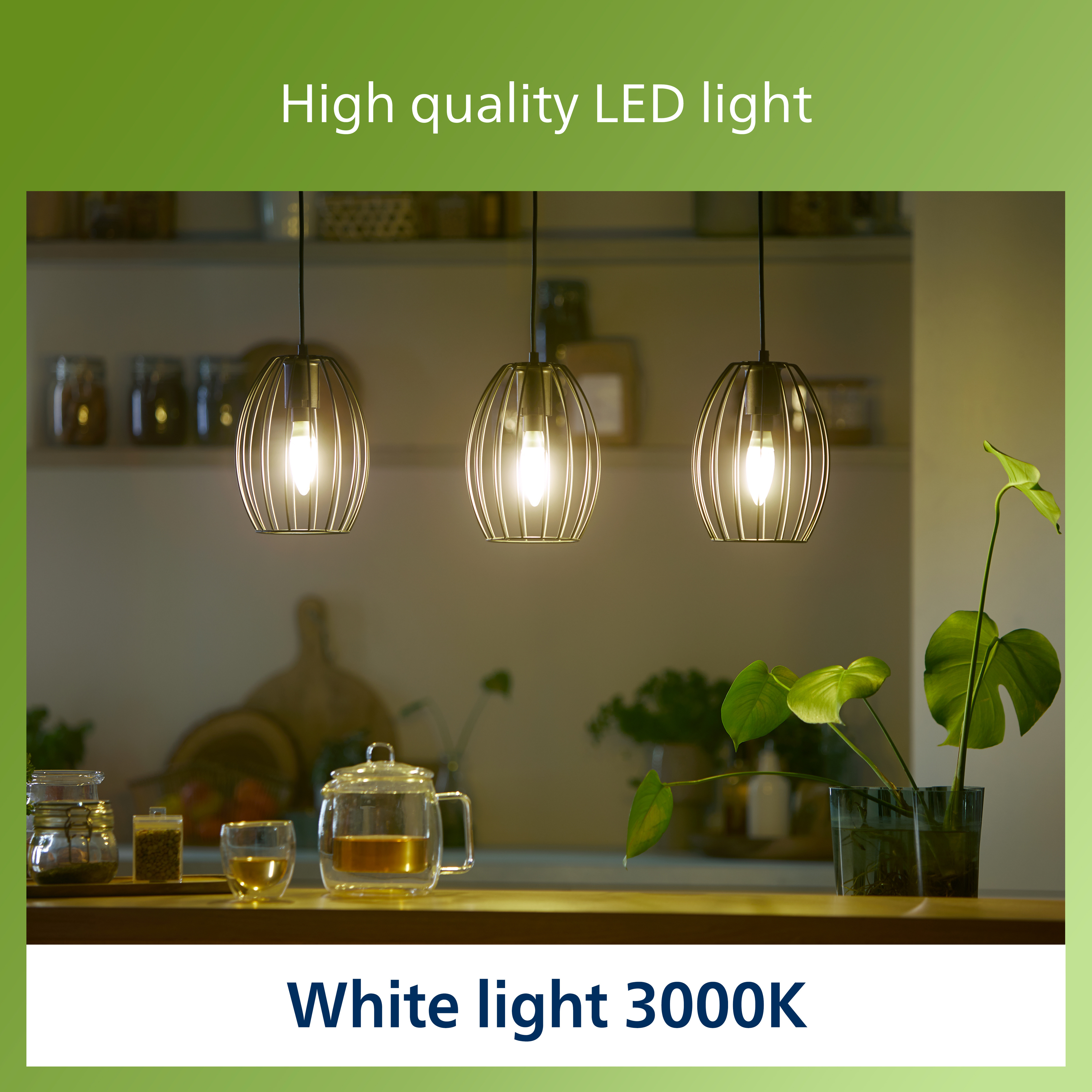 Philips Ultra Efficient LED -kynttilälamppu, E14, 3000K, 485 lm, kirkaspintainen