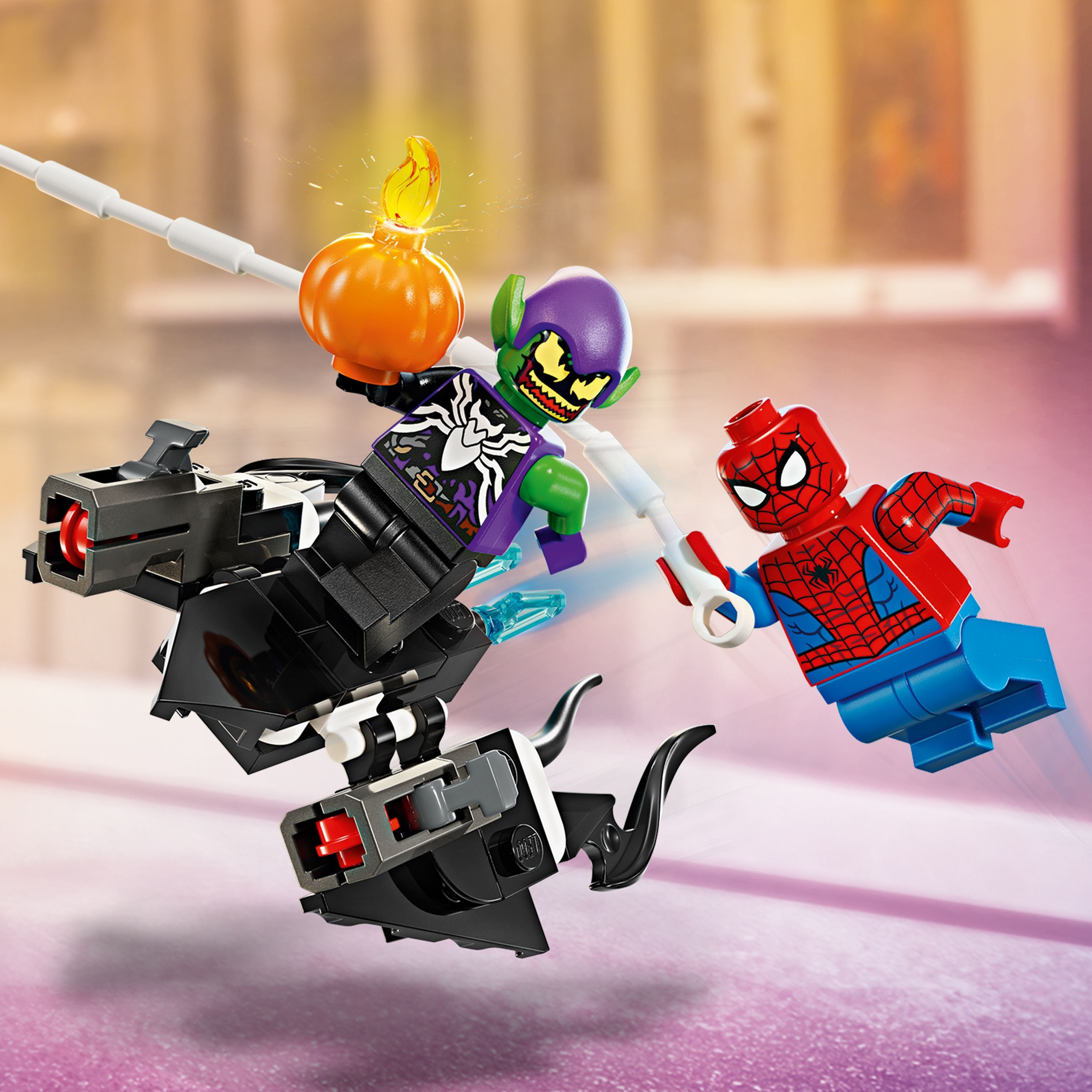 LEGO Super Heroes Marvel 76279  - Spider-Manin kilpa-auto ja Venomin Vihreä Menninkäinen