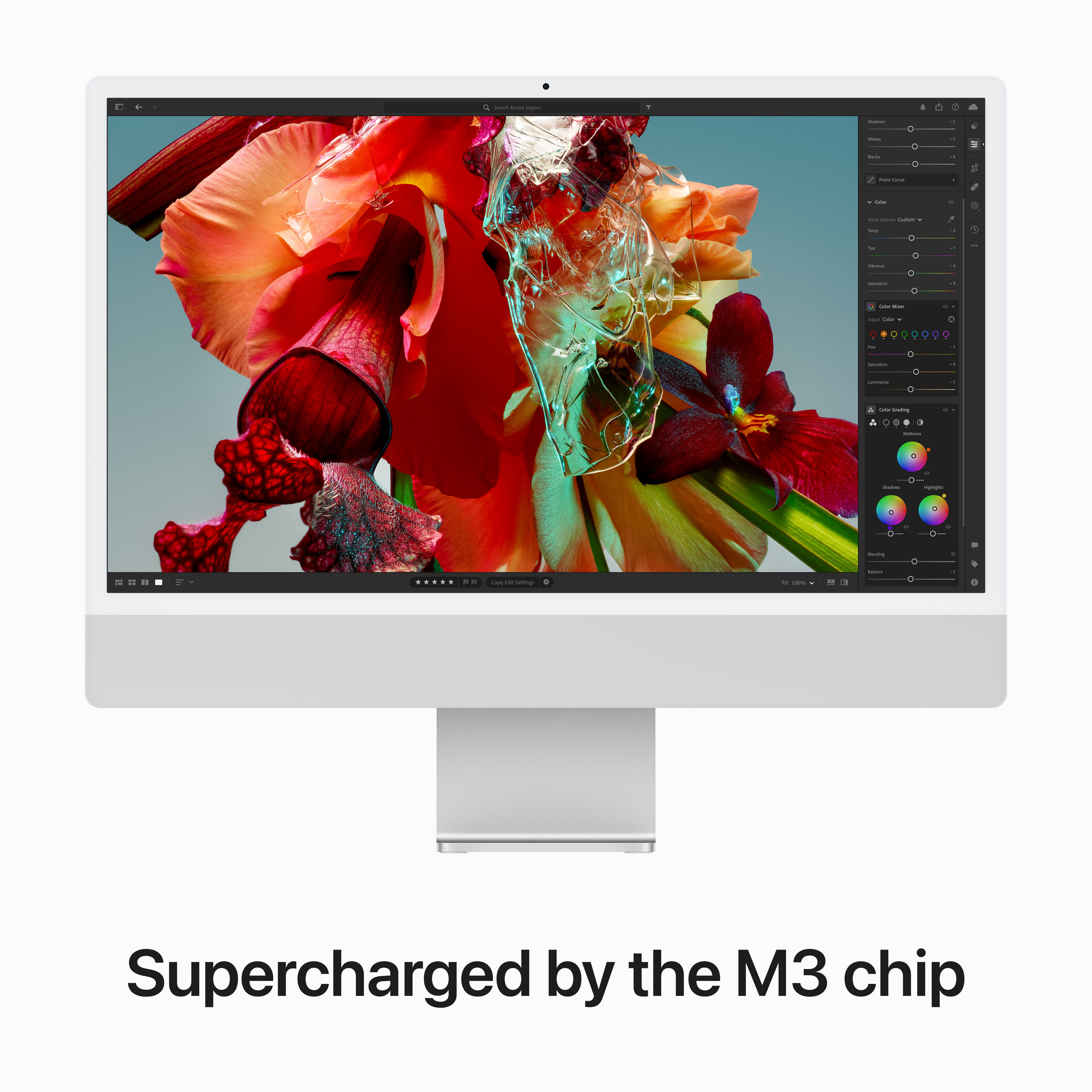 Apple iMac 24" M3 8 Gt, 512 Gt -tietokone, hopea (MQRK3)