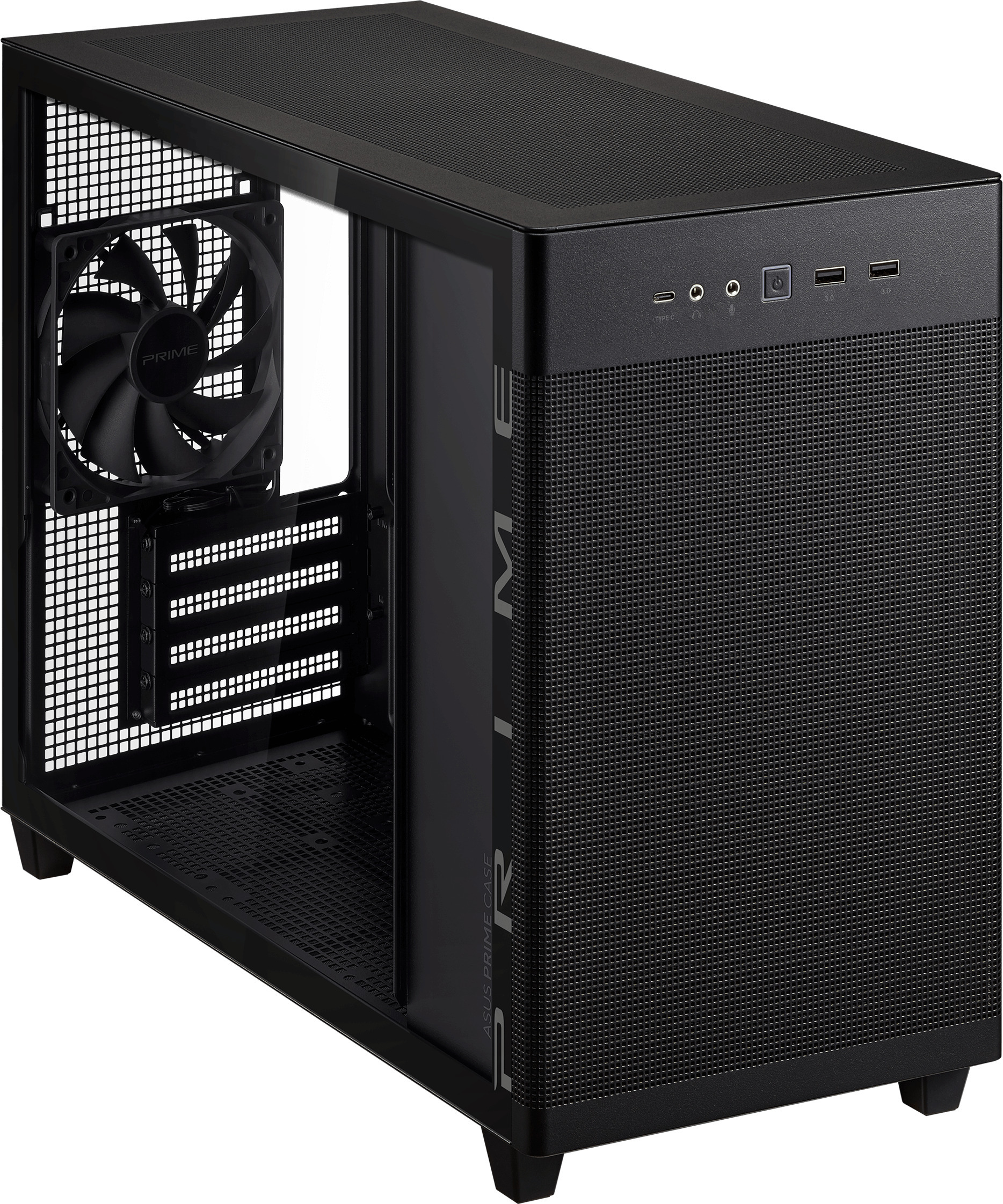 Asus Prime AP201 TG Micro-ATX-kotelo ikkunalla, musta