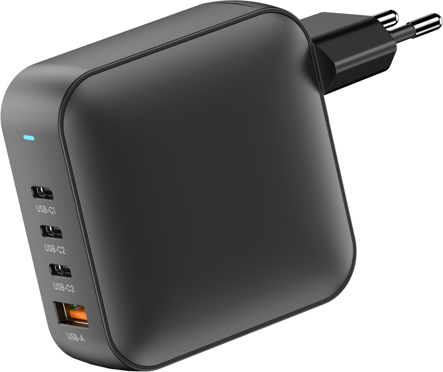 FoneKit GaN PD 165W -verkkovirtalaturi, USB-A + 3 x USB-C, musta