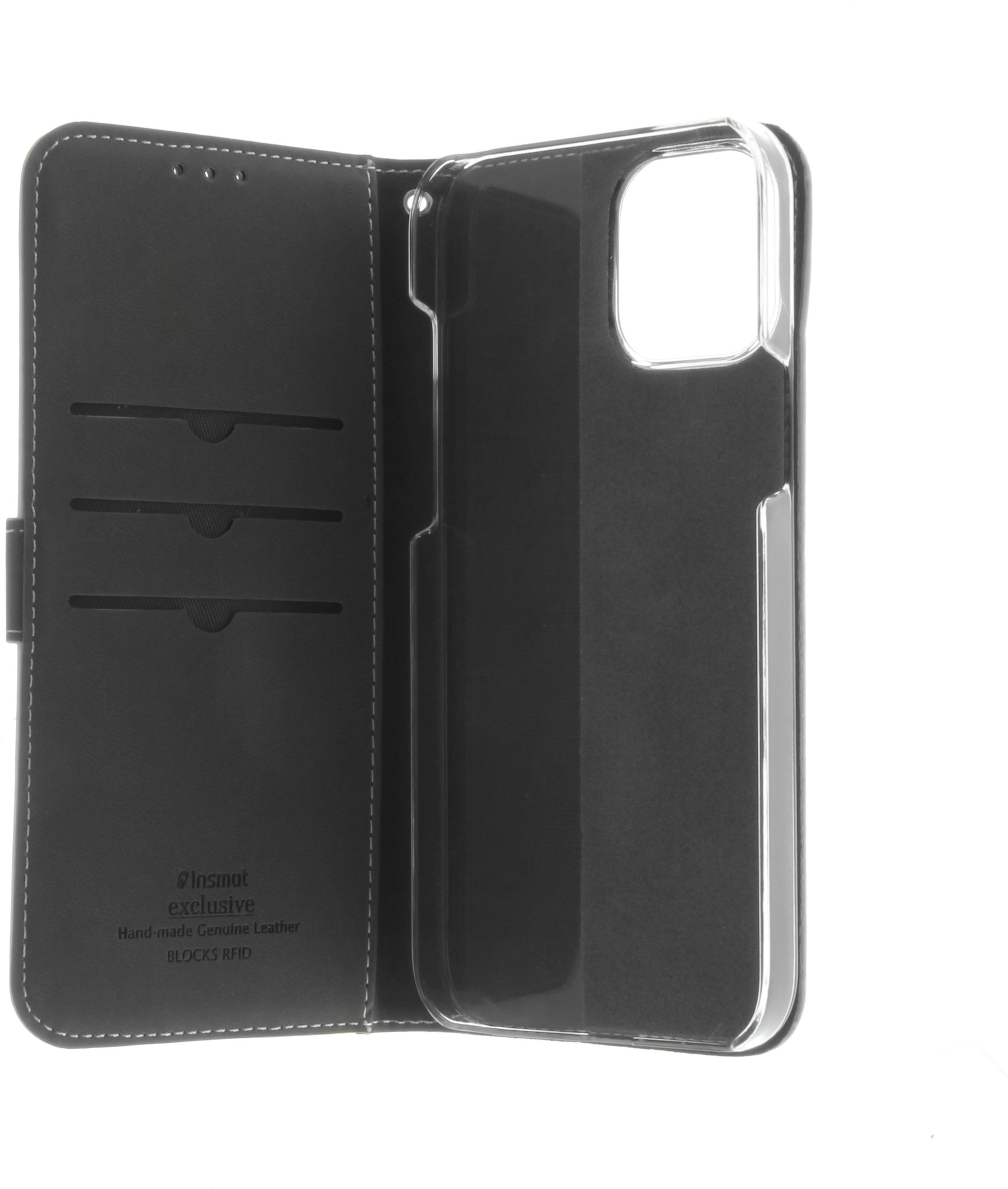 Insmat Exclusive Flip Case lompakkokotelo, iPhone 12 / 12 Pro, valkoinen
