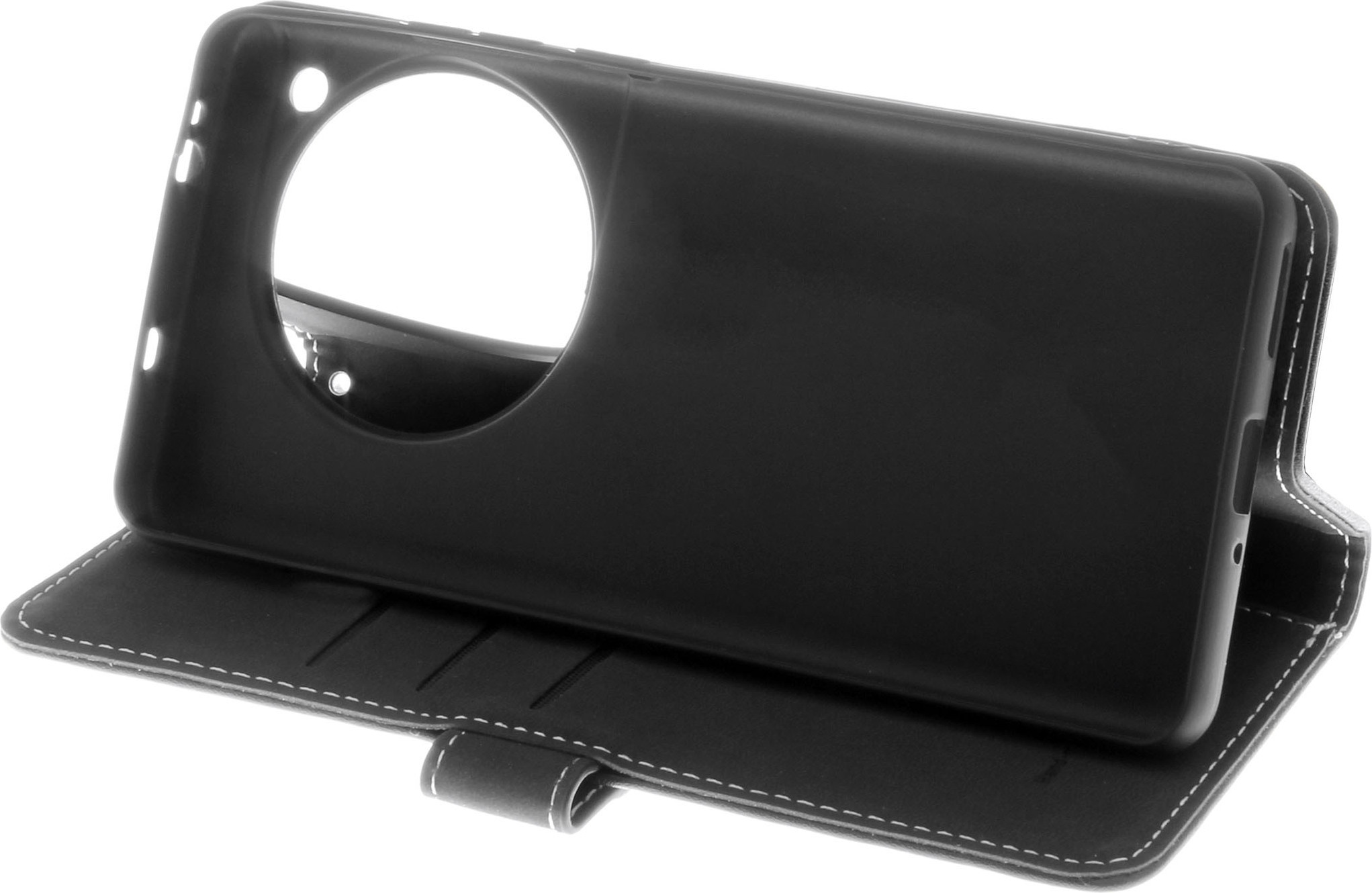 Insmat Exclusive Flip Case -lompakkokotelo, OnePlus 12R, musta