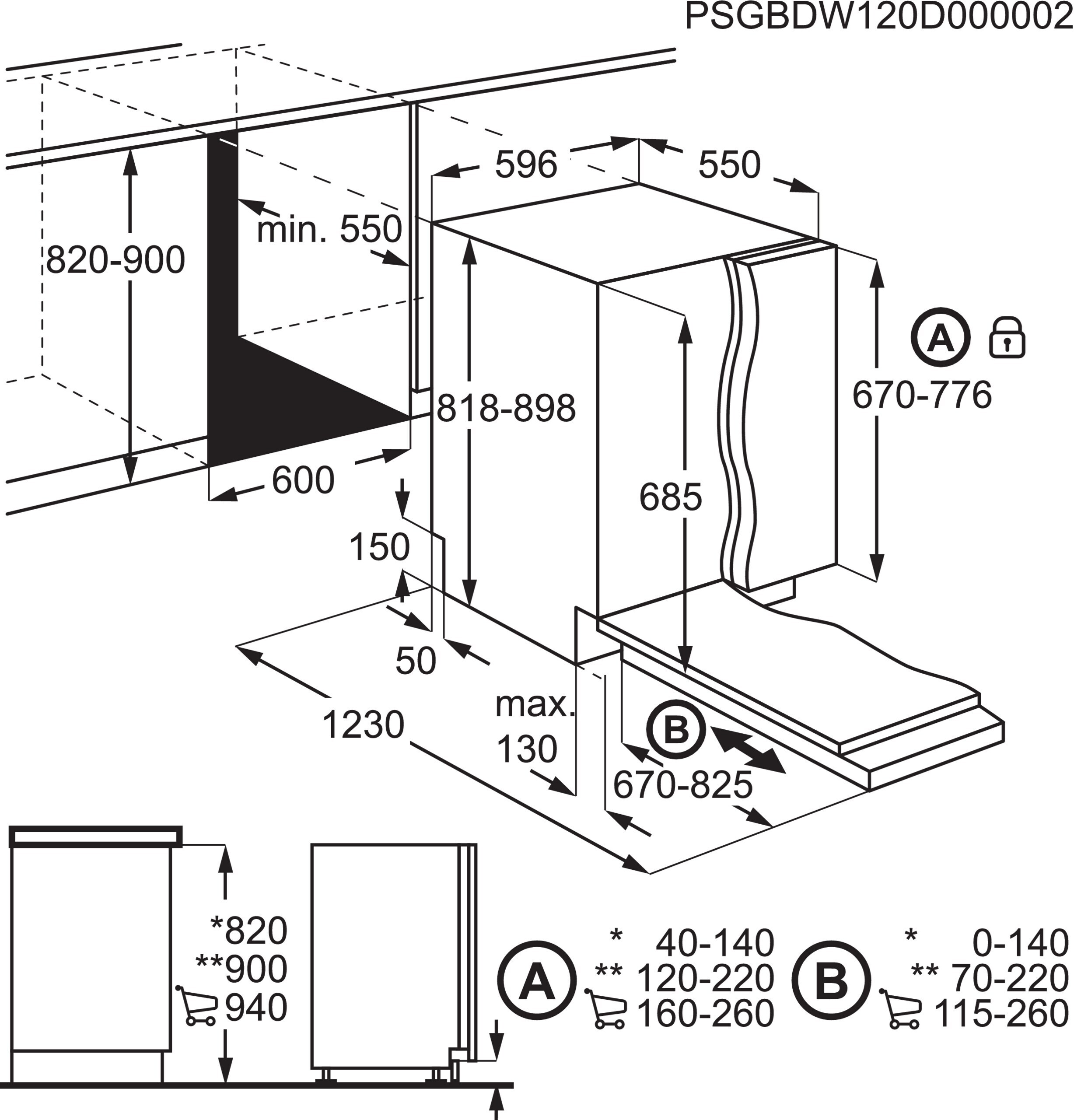 Electrolux EEG69405L 70-sarjan astianpesukone, integroitava