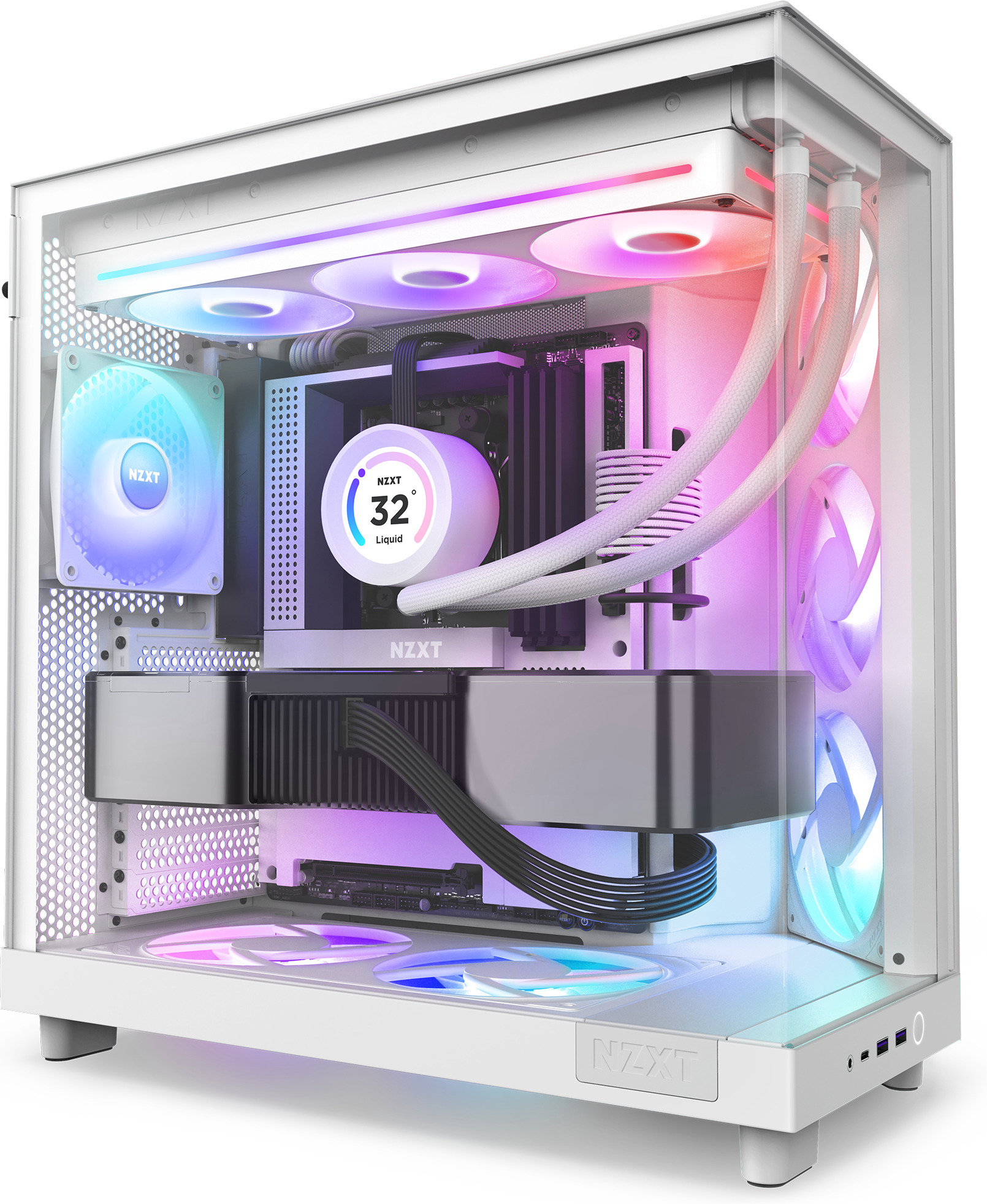 NZXT F280 RGB CORE -tuuletin, 2 * 140 mm, valkoinen