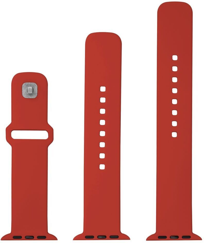 Fixed älykellon silikoniranneke, Apple Watch 42 / 44 / 45 mm, punainen