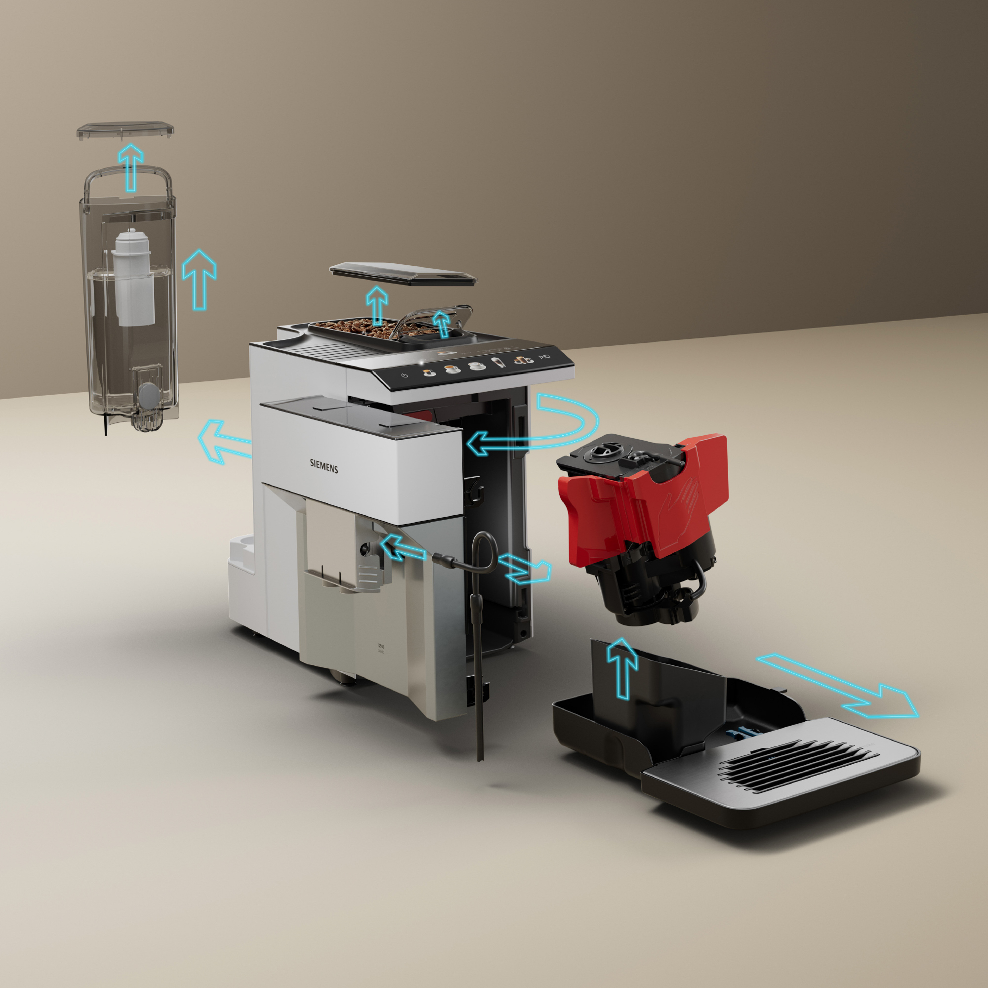 Siemens TP515R02 EQ500 -kahviautomaatti, valkoinen