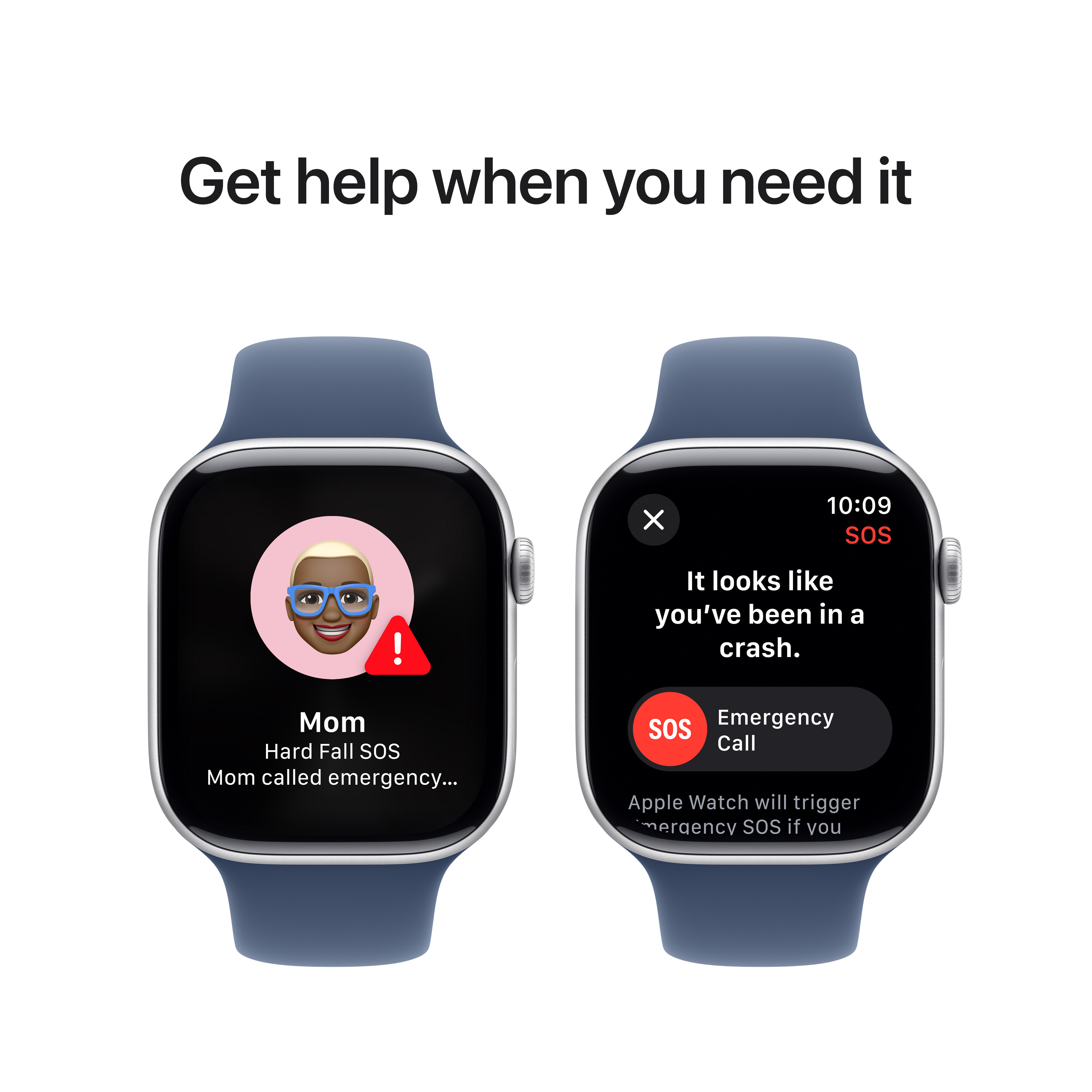 Apple Watch Series 10 (GPS) 46 mm hopea alumiinikuori ja farkunsininen urheiluranneke, S/M (MWWL3)