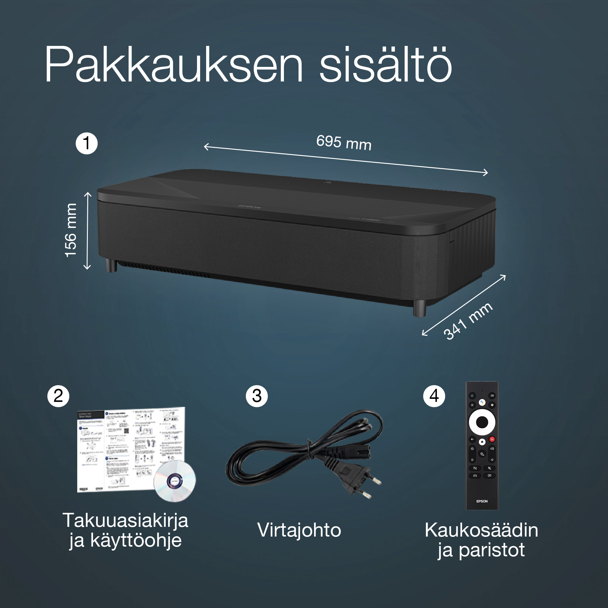 Epson EH-LS800B 4K PRO-UHD -älylaserprojektori, lähiheijastus, musta