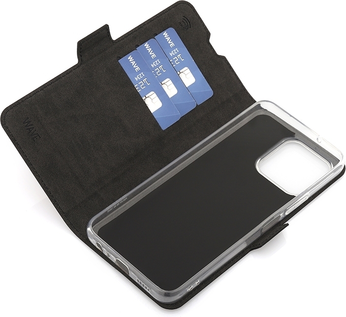 Wave BookCase -suojakotelo, Honor X8 5G / Honor X6 / Honor 70 Lite 5G, musta
