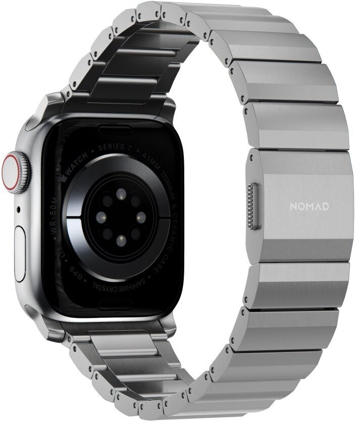 Nomad Titanium Band -titaaniranneke, Apple Watch 41 / 40 / 38 mm, hopea