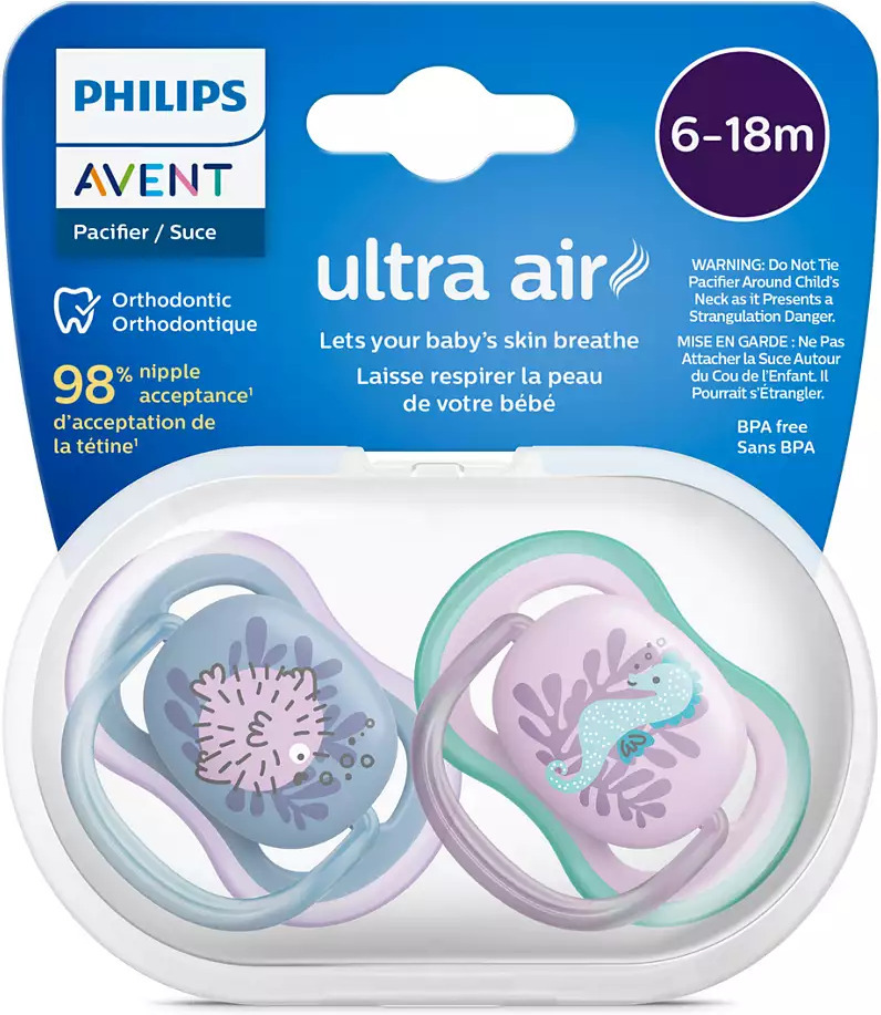 Philips Avent SCF085/60 Ultra Air -tutit 6-18 kk, 2 kpl, kilpikonna