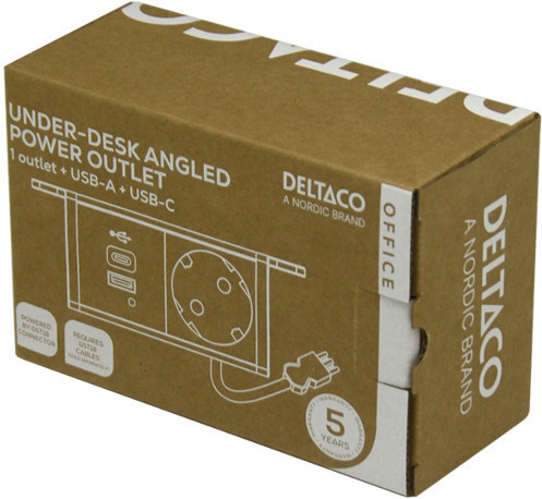 DELTACO virtapaneeli, 1 pistorasia, 1x21W A+C USB-laturi, GST18-liitäntä