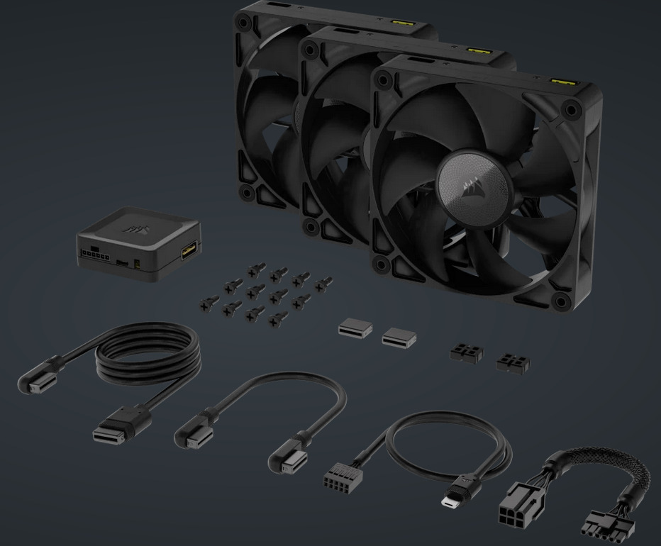 Corsair iCUE LINK RX120 PWM Starter Kit -tuuletin, 120 mm, 3 kpl