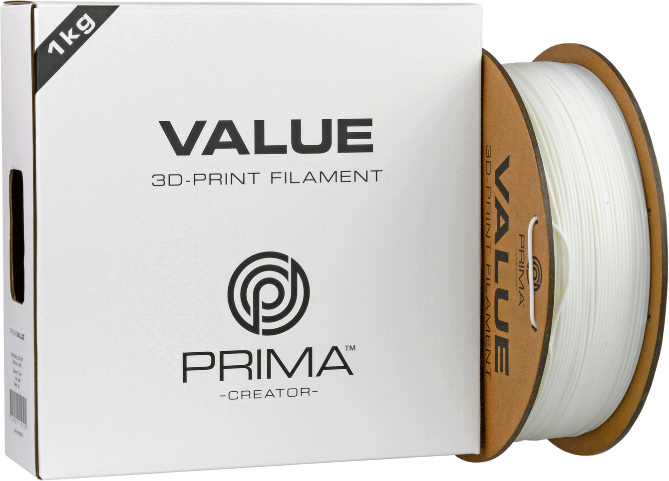 PrimaValue PETG -filamentti 3D -tulostimeen, 1.75 mm, valkoinen