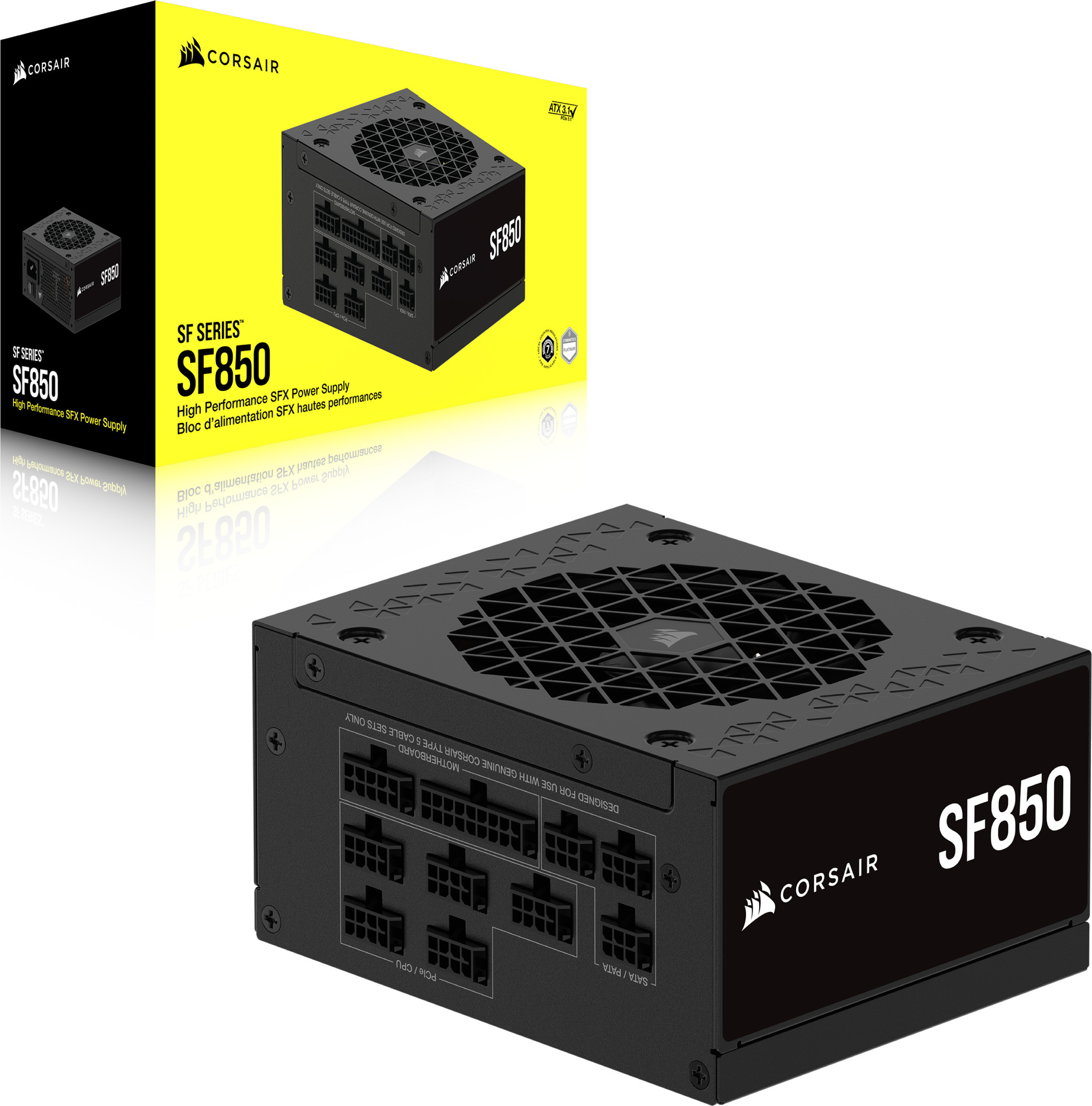 Corsair SF850 (2024), 80 PLUS Platinum SFX-virtalähde, 850 W