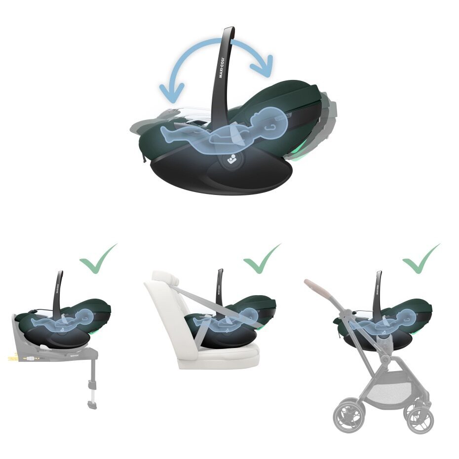 Maxi-Cosi Pebble 360 PRO 2 -turvakaukalo, 40–87 cm, vihreä