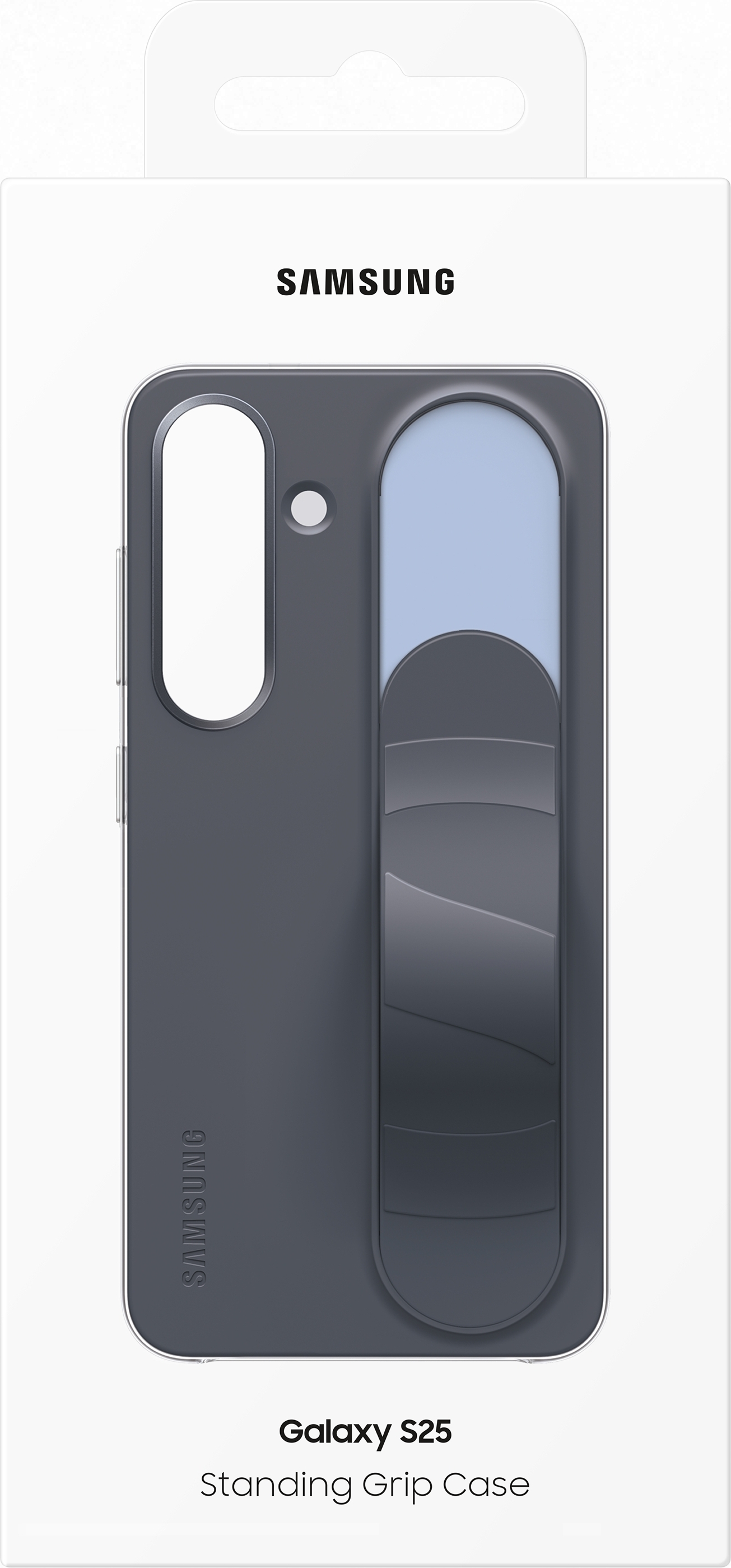 Samsung Galaxy S25 Standing Grip suojakuori, musta / sininen