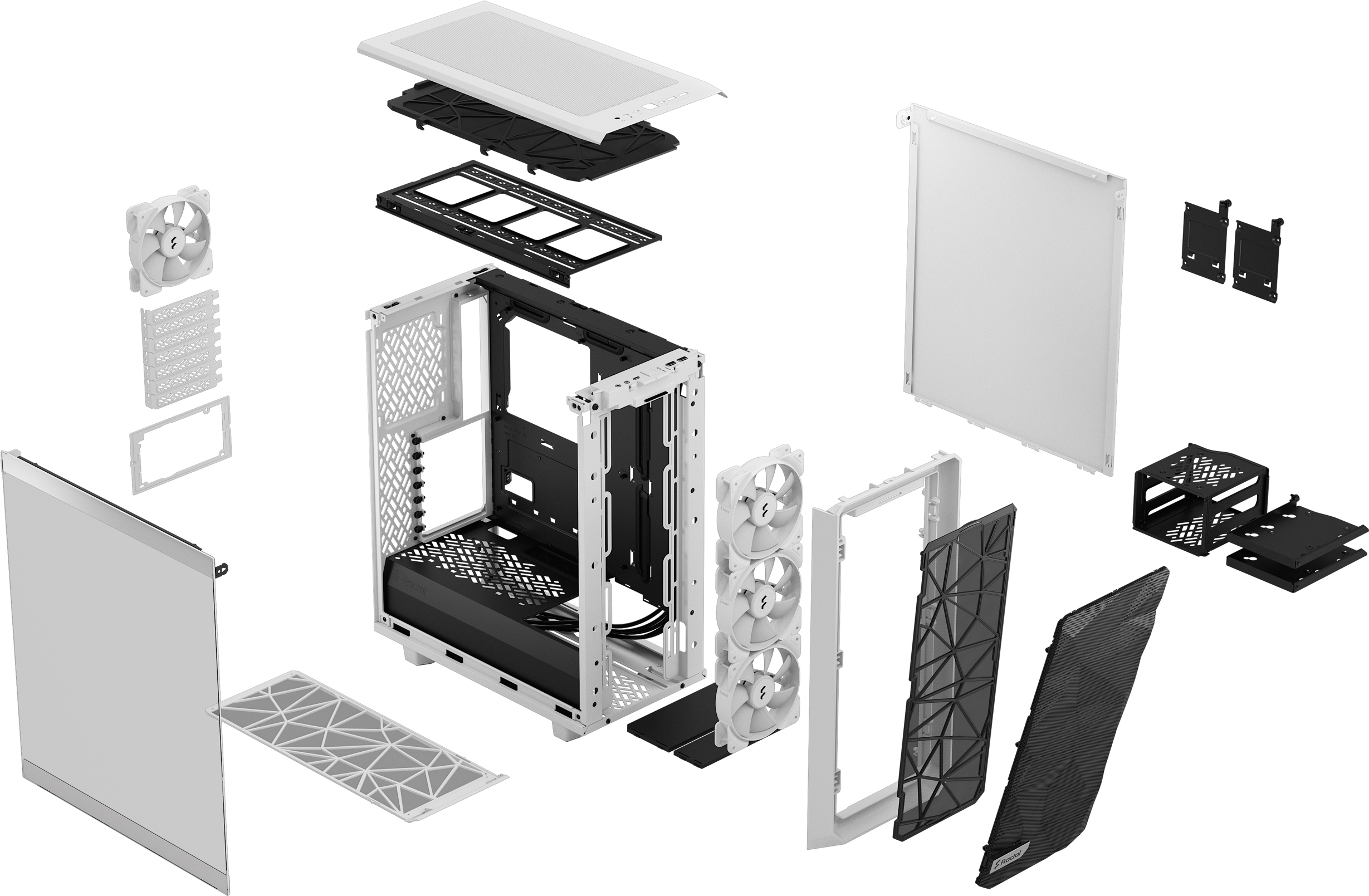 Fractal Design Meshify 2 Compact RGB ATX-kotelo ikkunalla valkoinen