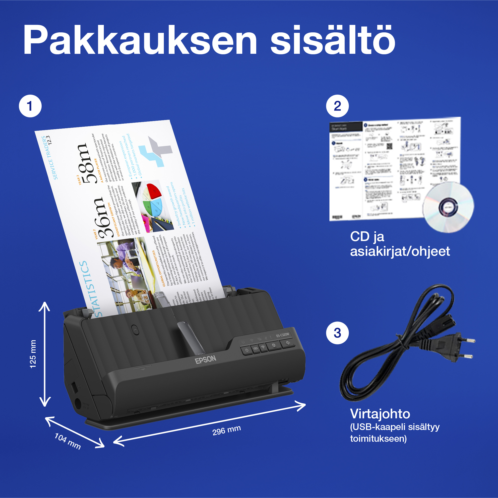 Epson WorkForce ES-320W -A4-skanneri, langaton