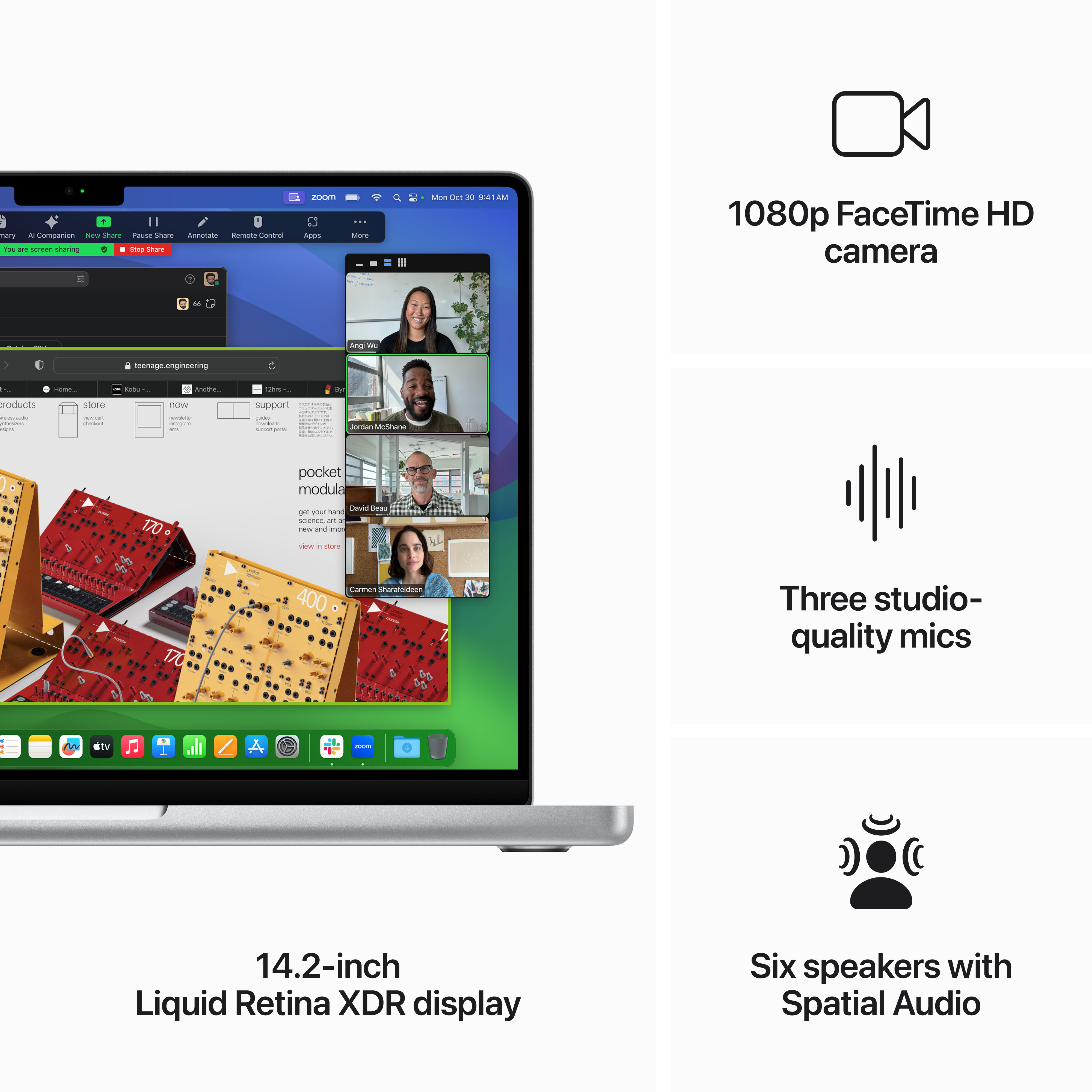 Apple MacBook Pro 14” M3 Max 96 Gt, 512 Gt 2023 -kannettava, hopea (MRX83)