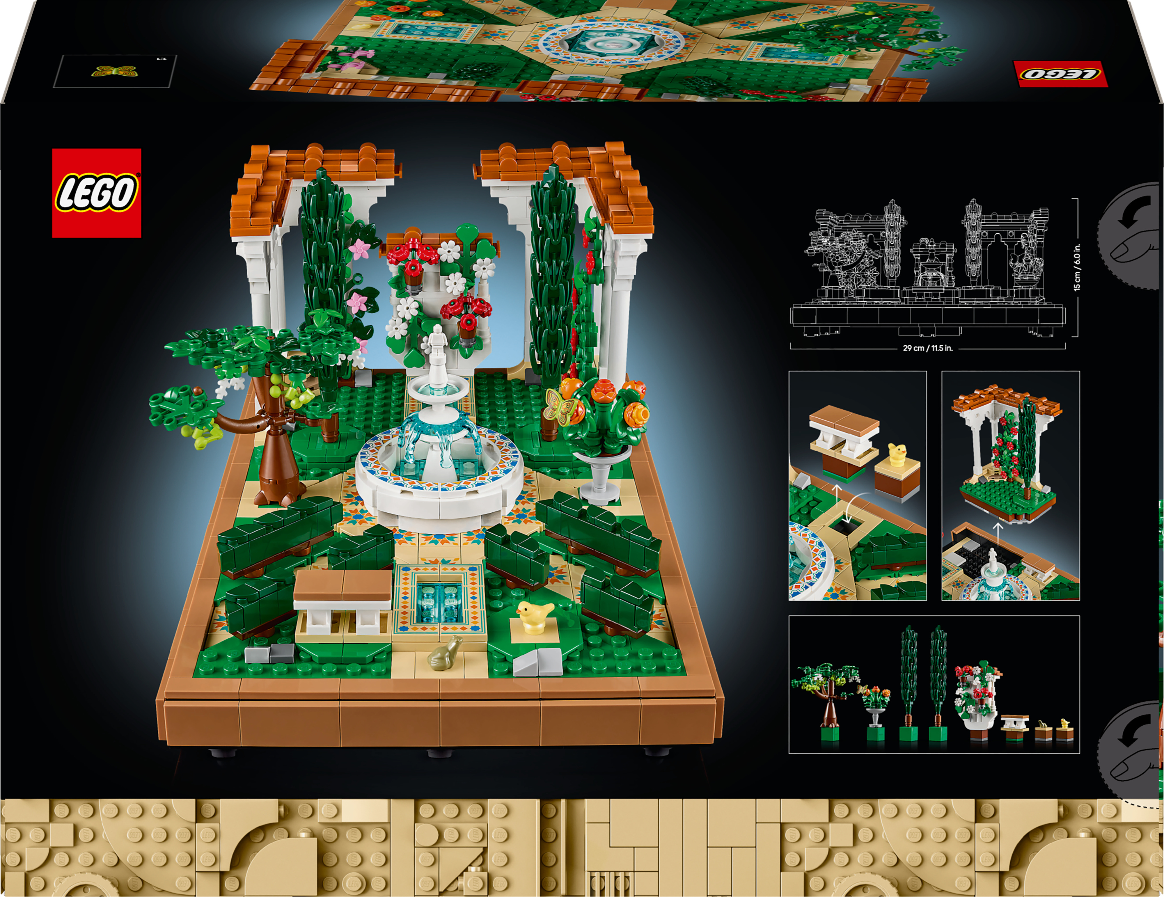 LEGO Icons 10359 – Puutarha ja suihkulähde