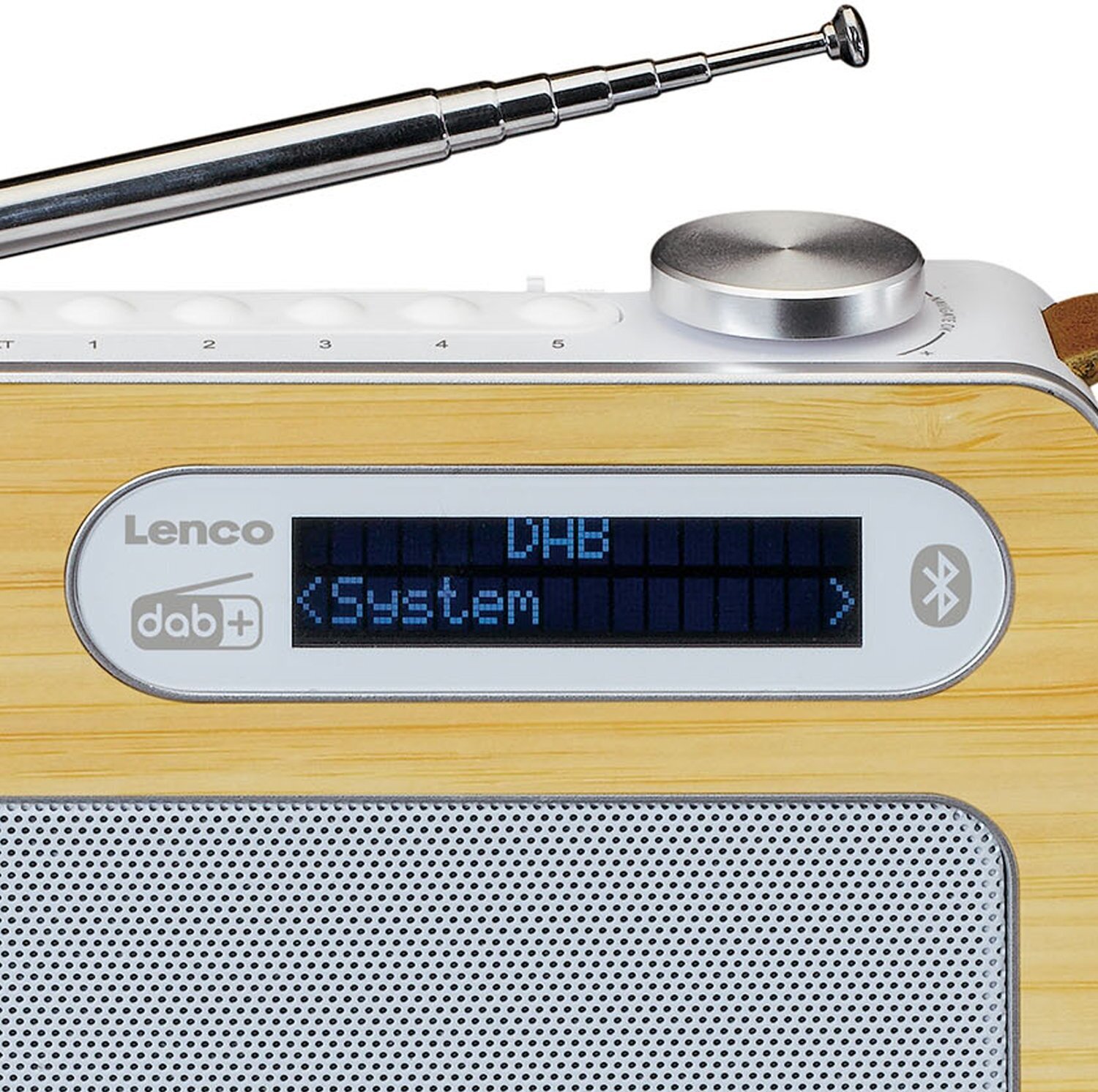 Lenco PDR-040 -kannettava FM-radio, ruskea/valkoinen