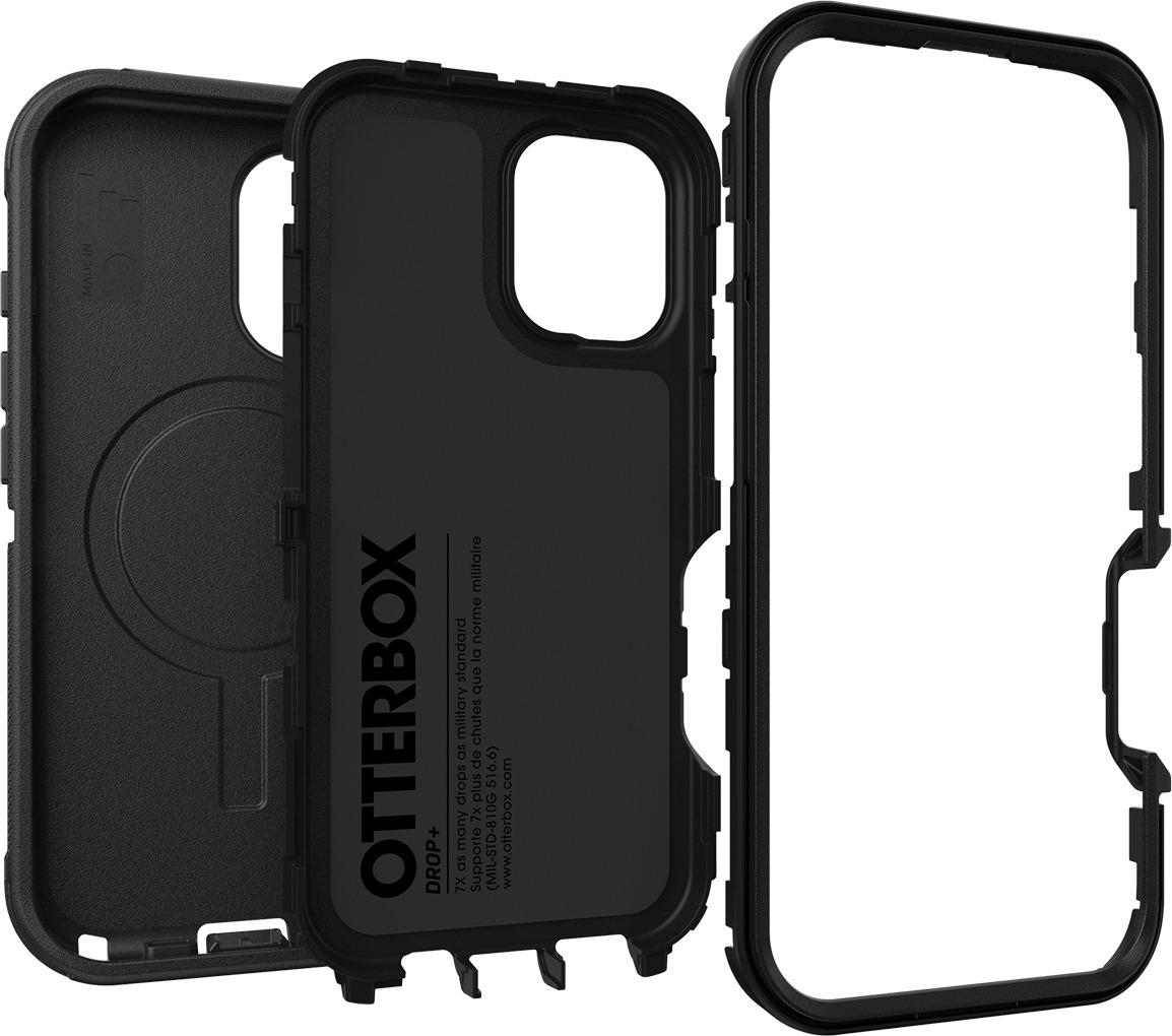 Otterbox Defender MagSafe -suojakuori, iPhone 16, musta