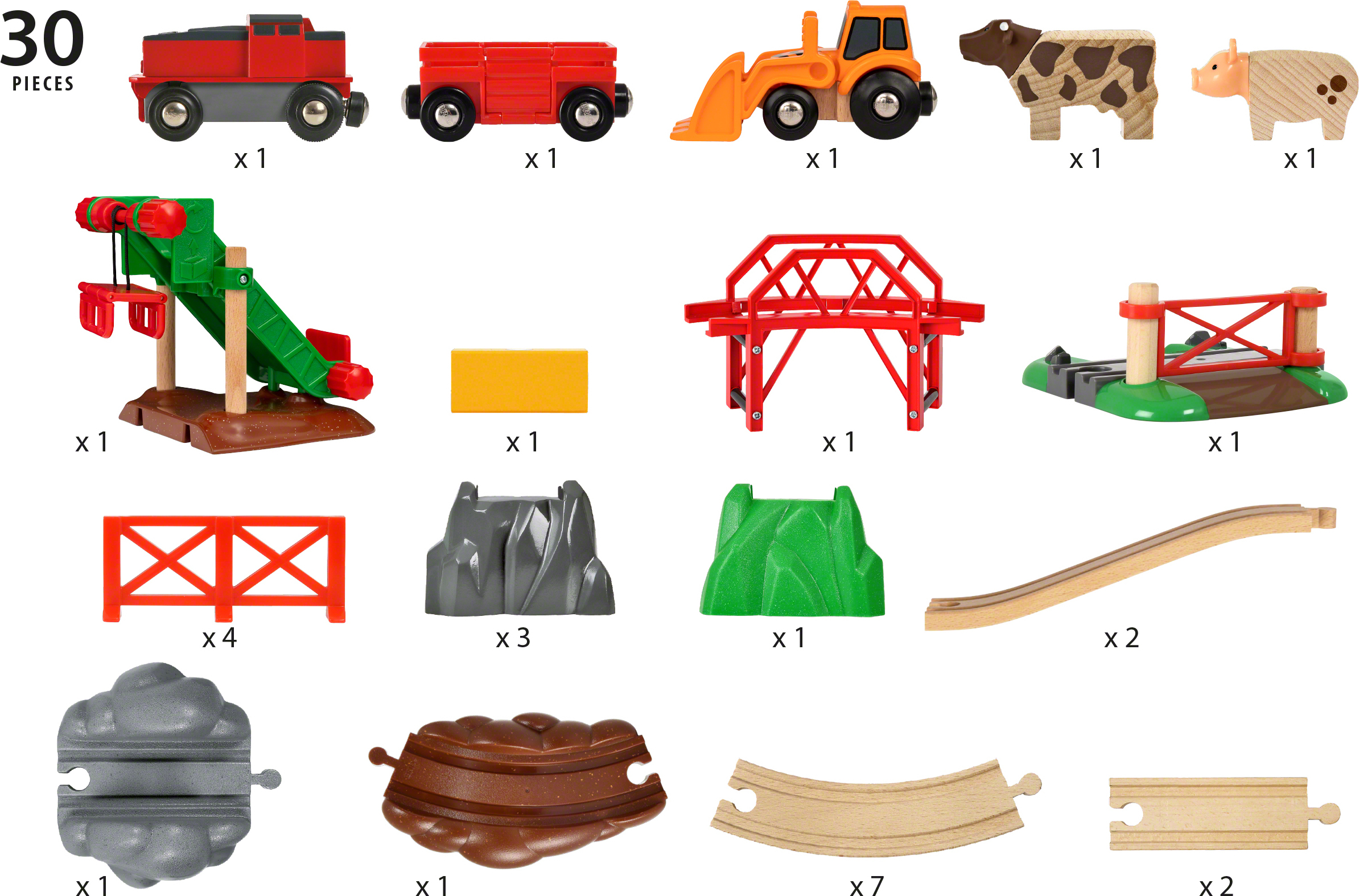BRIO World 33982 - Tavarajuna ja 3 vaunua