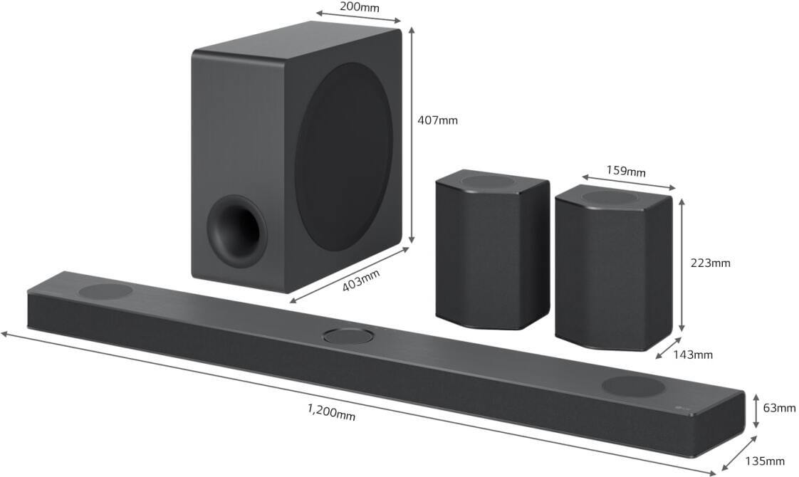 LG S95QR 9.1.5 Dolby Atmos Soundbar -äänijärjestelmä