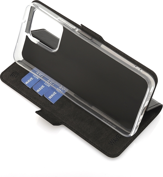 Wave BookCase -suojakotelo, Honor X8 5G / Honor X6 / Honor 70 Lite 5G, musta