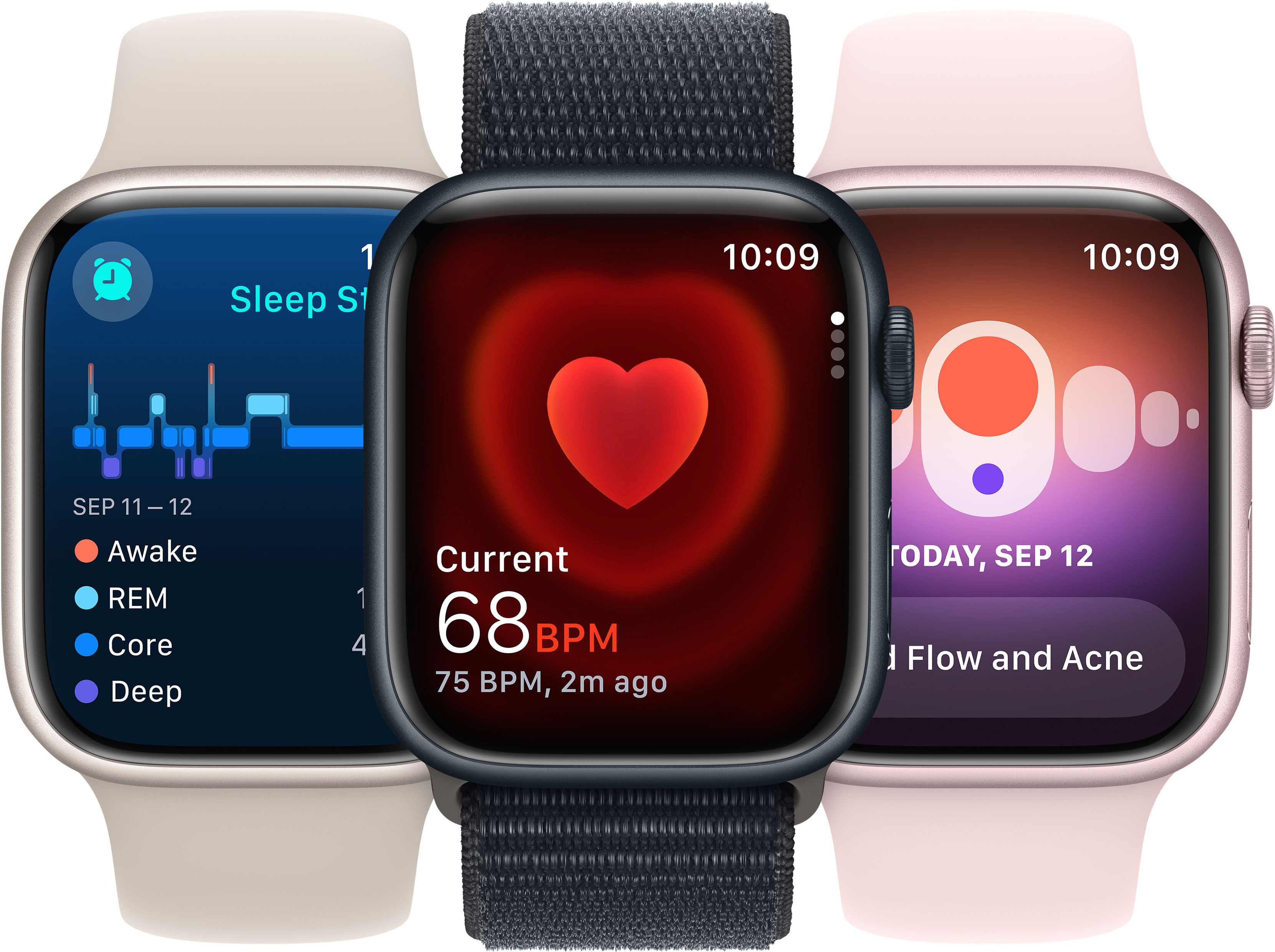 Apple Watch Series 9 (GPS + Cellular) 45 mm keskiyönsininen alumiinikuori ja keskiyönsininen Sport Loop -ranneke (MRMF3)