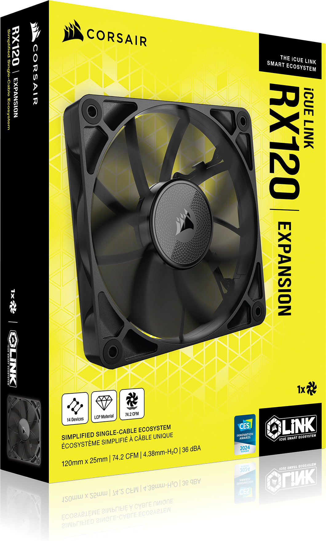 Corsair iCUE LINK RX120 PWM Expansion -tuuletin, 120 mm