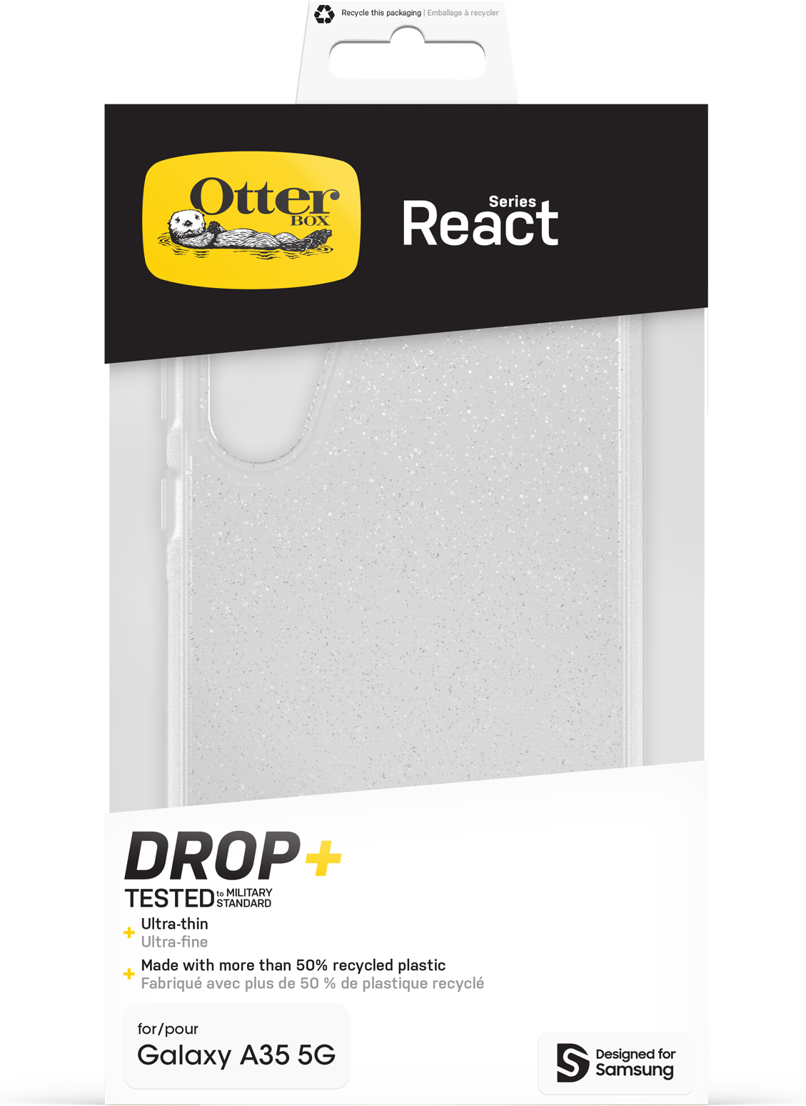 Otterbox React -suojakotelo, Stardust, Samsung Galaxy A35
