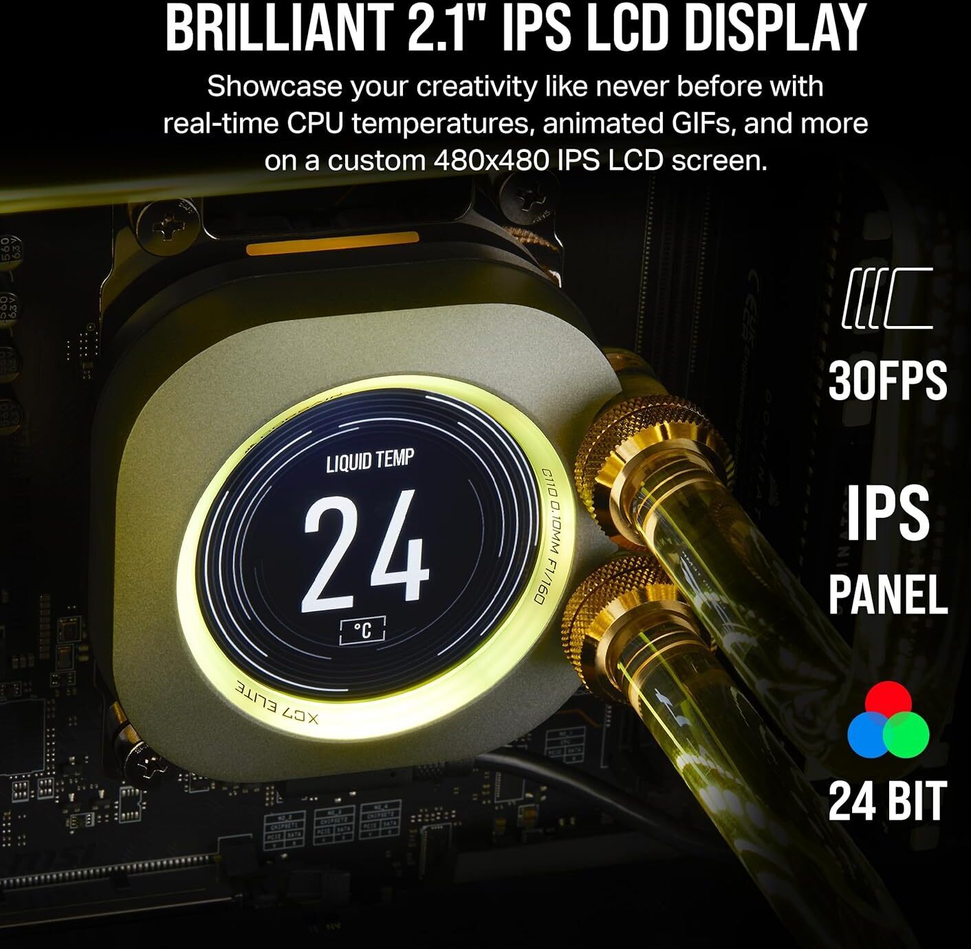 Corsair iCUE XC7 RGB ELITE LCD -vesiblokki prosessorille, harmaa