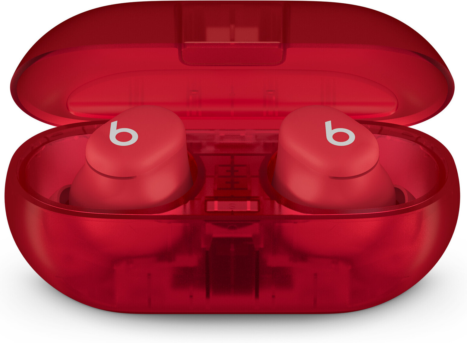 Beats Solo Buds aidosti langattomat nappikuulokkeet, läpikuultava punainen