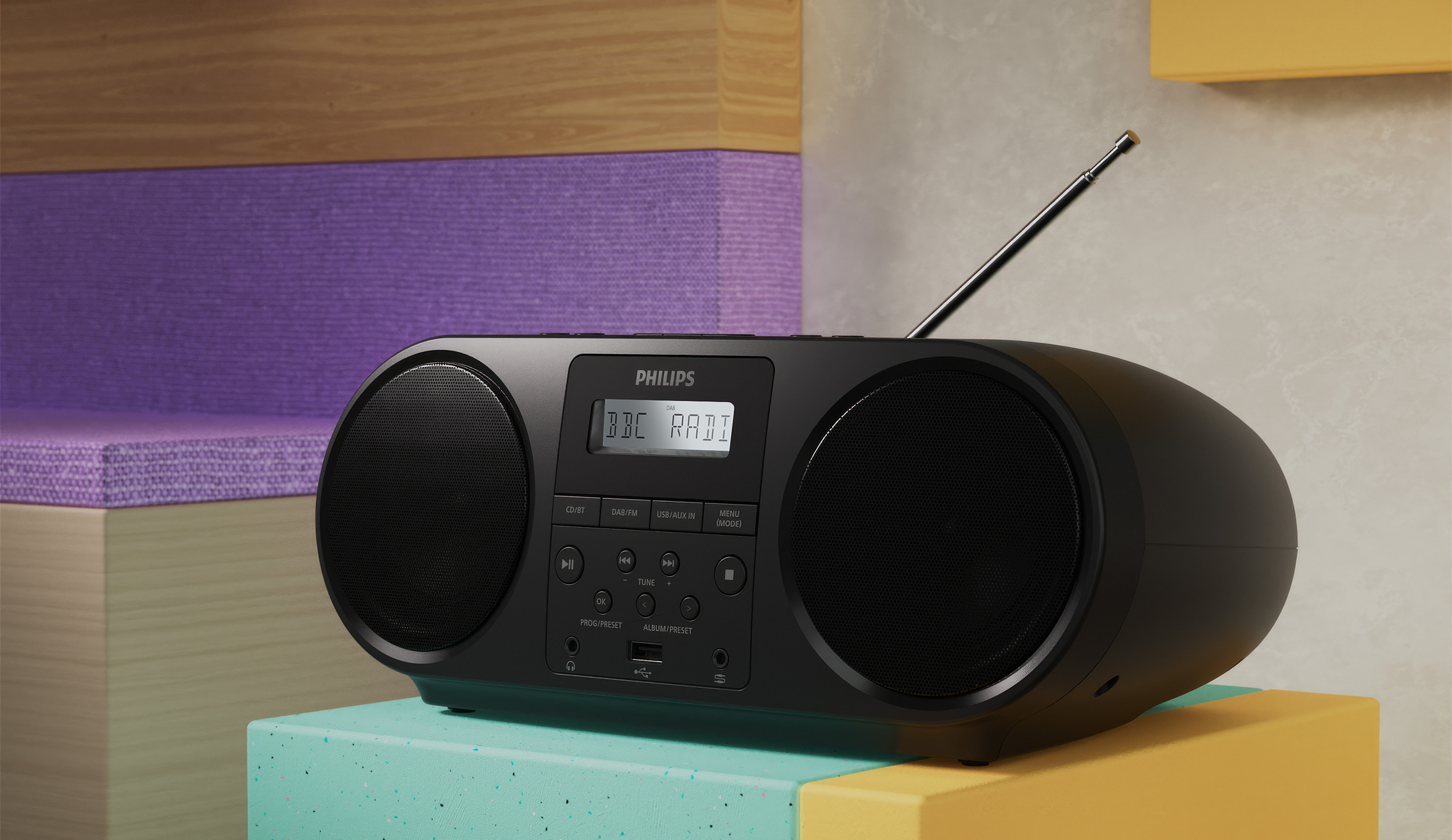 Philips CD Soundmachine kannettava CD-soitin FM-radiolla, TAZ6000/10