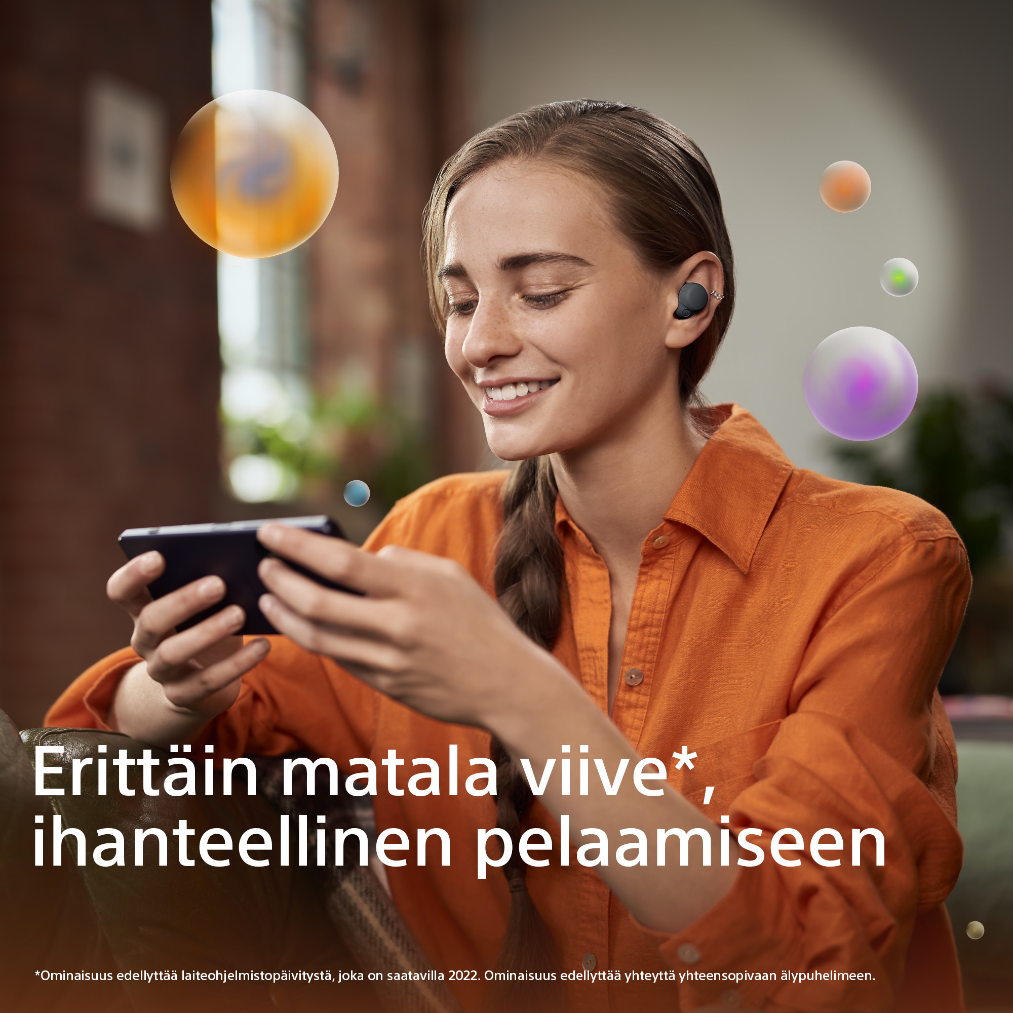 Sony LinkBuds S -langattomat vastamelunappikuulokkeet, musta