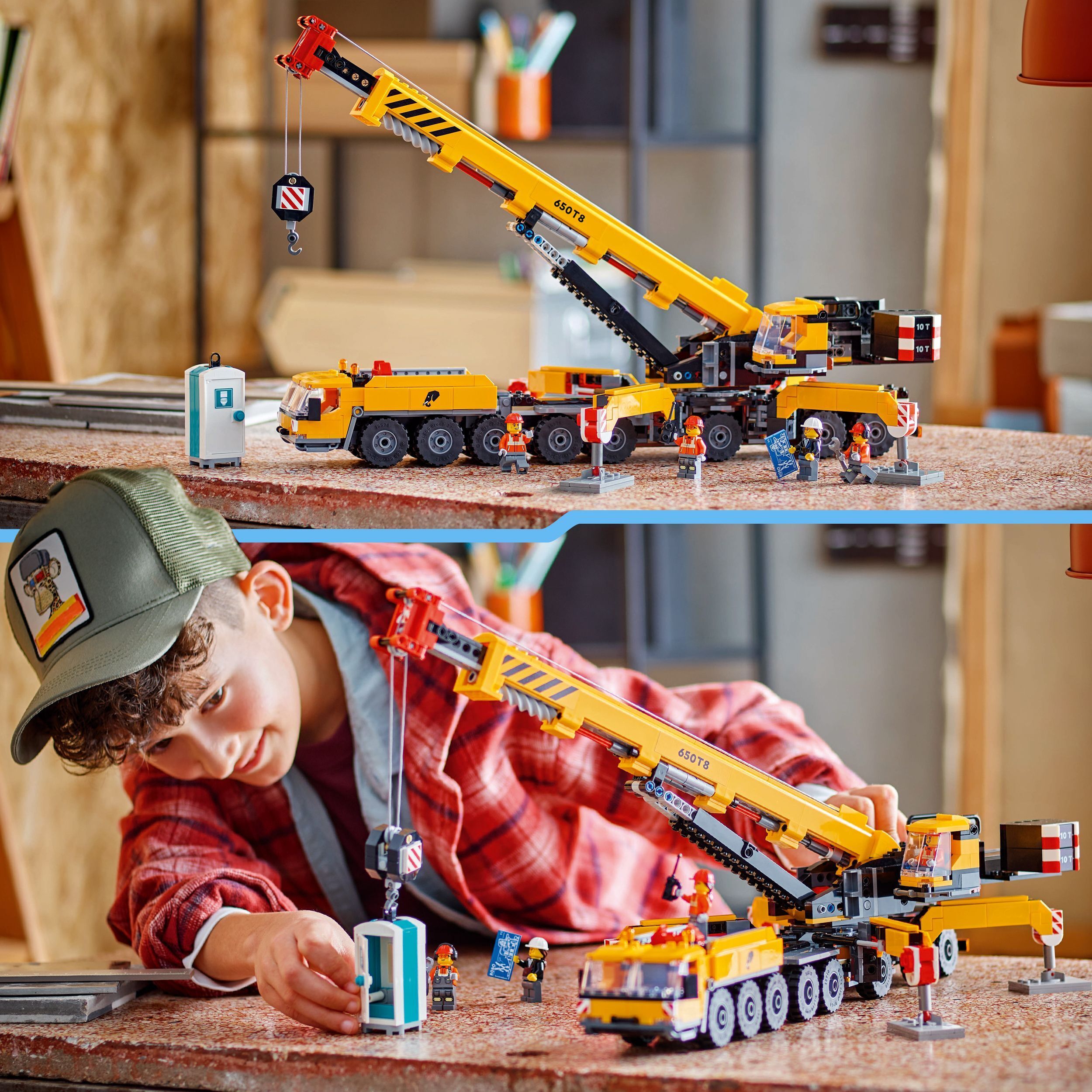 LEGO City Big Vehicles 60409  - Keltainen ajettava rakennusnosturi