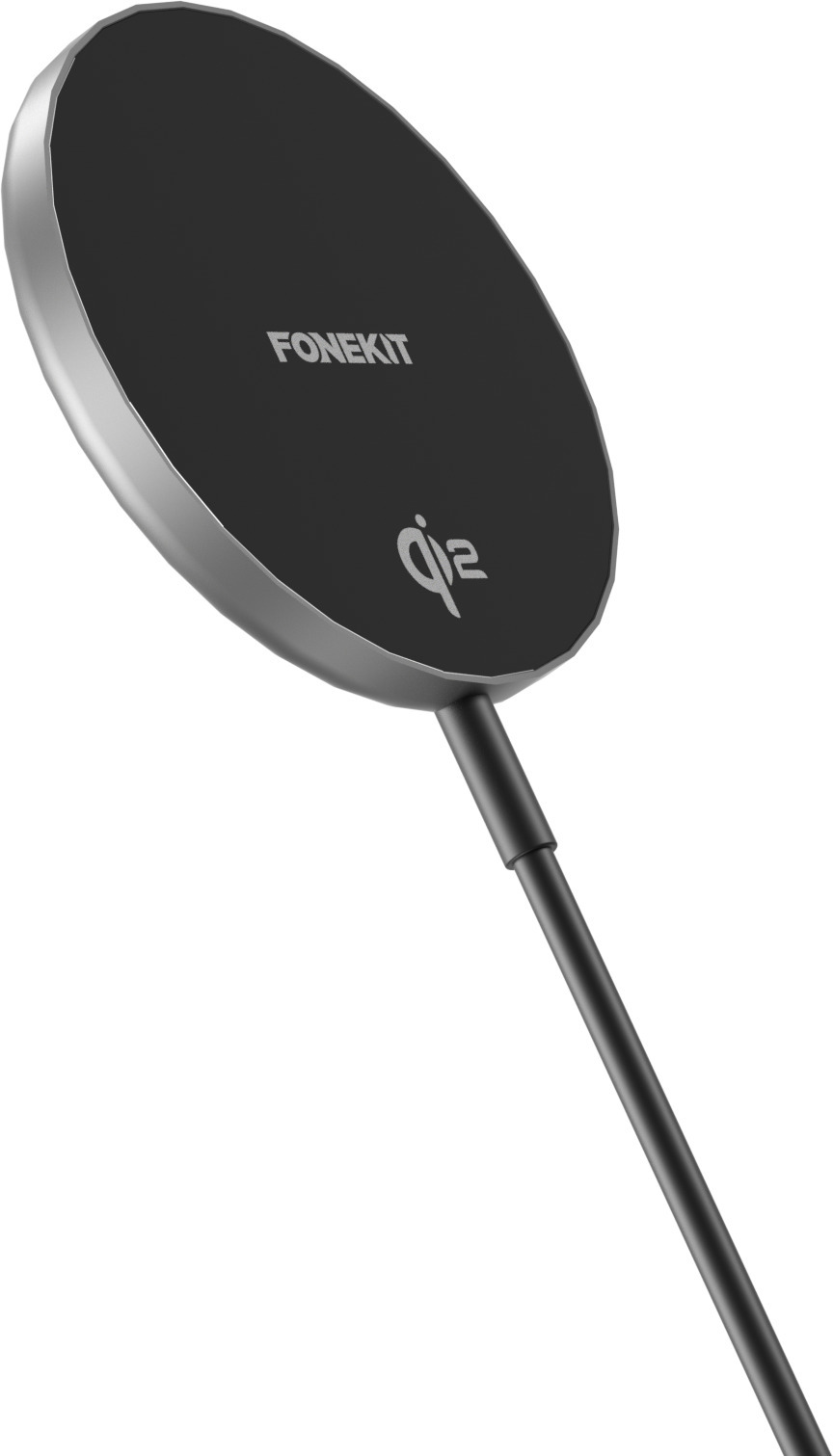 FoneKit WP-15Q2 -langaton Qi2-latausalusta magneetilla, musta