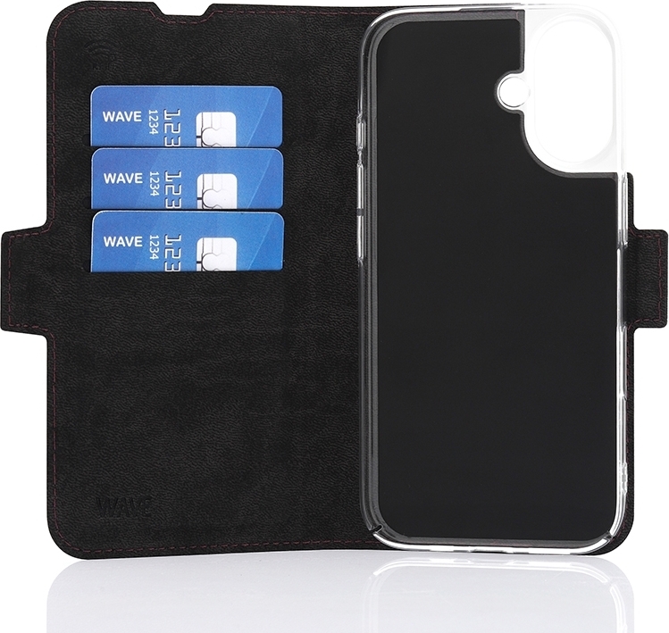 Wave BookCase -suojakotelo, MagSafe-yhteensopiva, Apple iPhone 16, Smoky Sangria