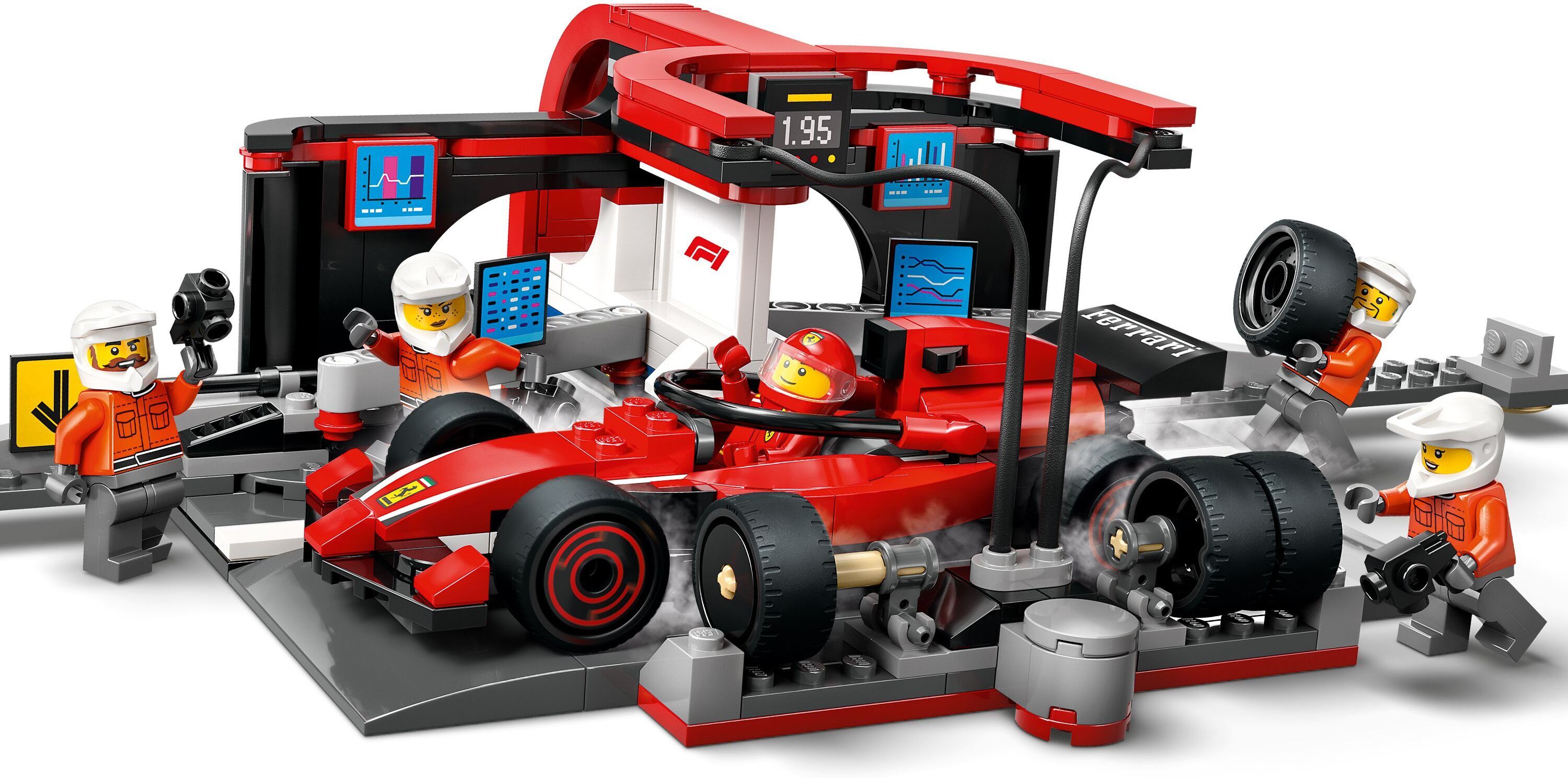 LEGO City 60443 – F1-varikkopysähdys ja varikkomiehistö sekä Ferrari-auto