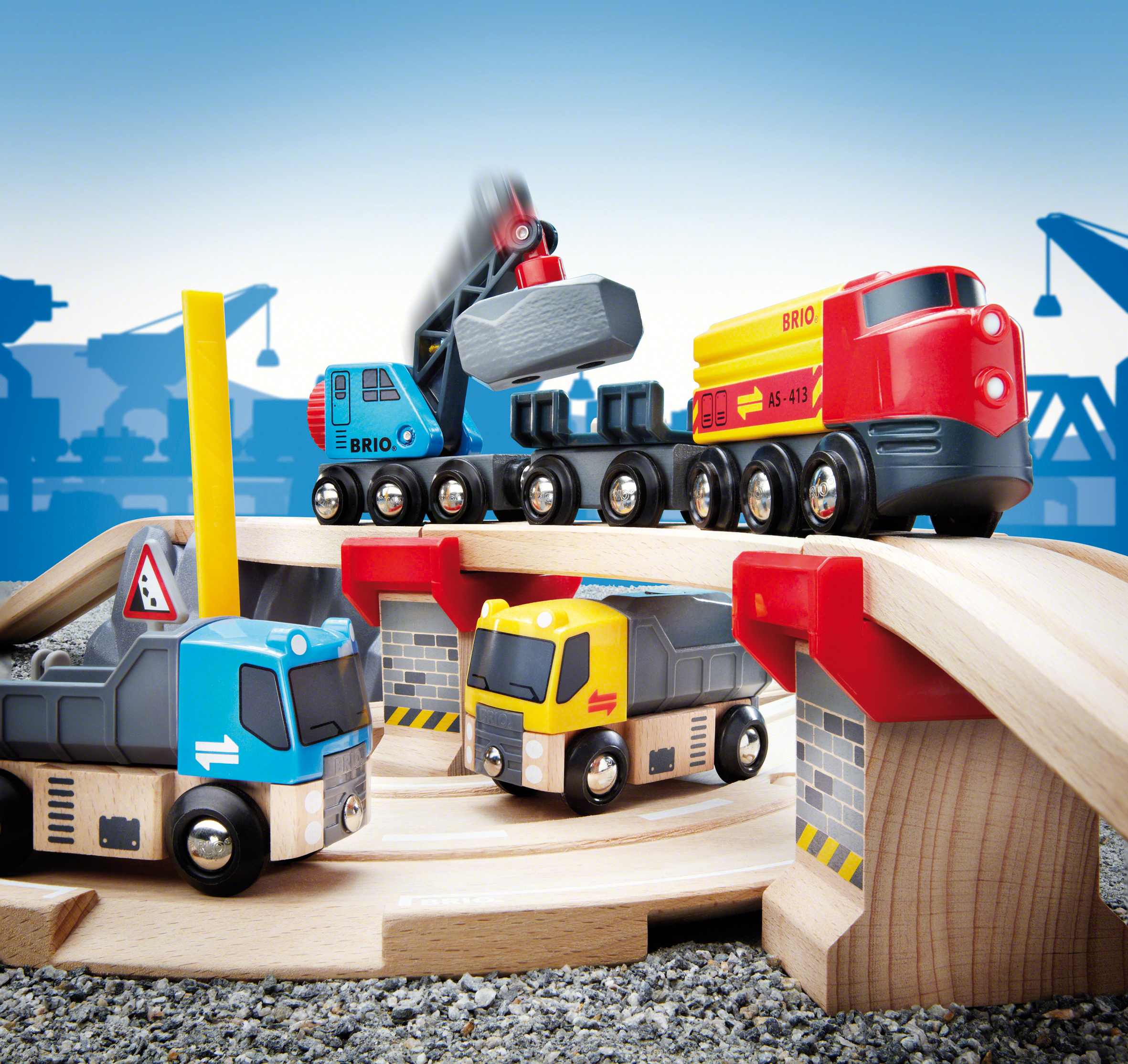 BRIO World 33210 - Rail & Road Kivenlastaus -junarata